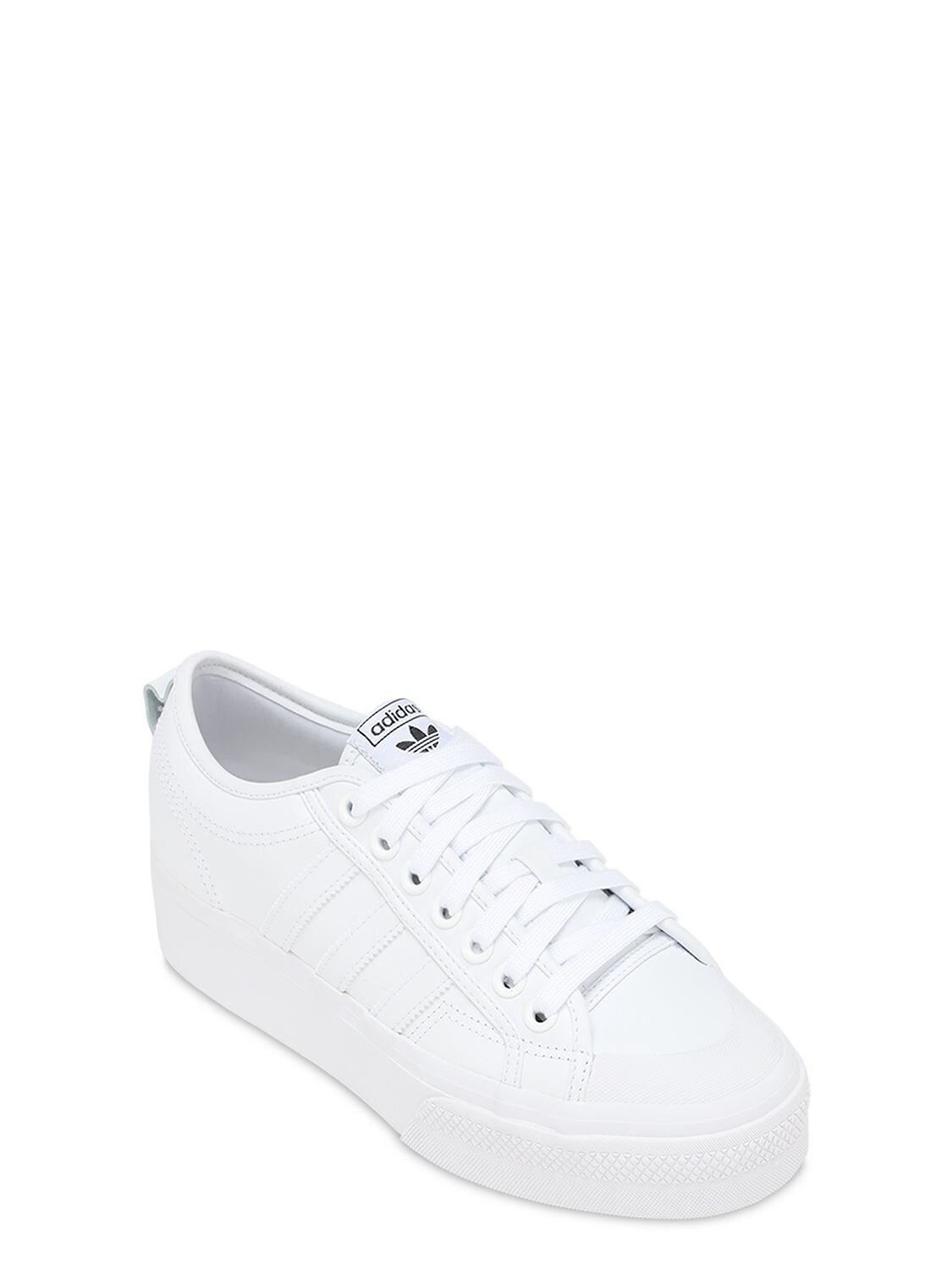 Adidas Originals Nizza Leather Platform Sneakers In White Lyst