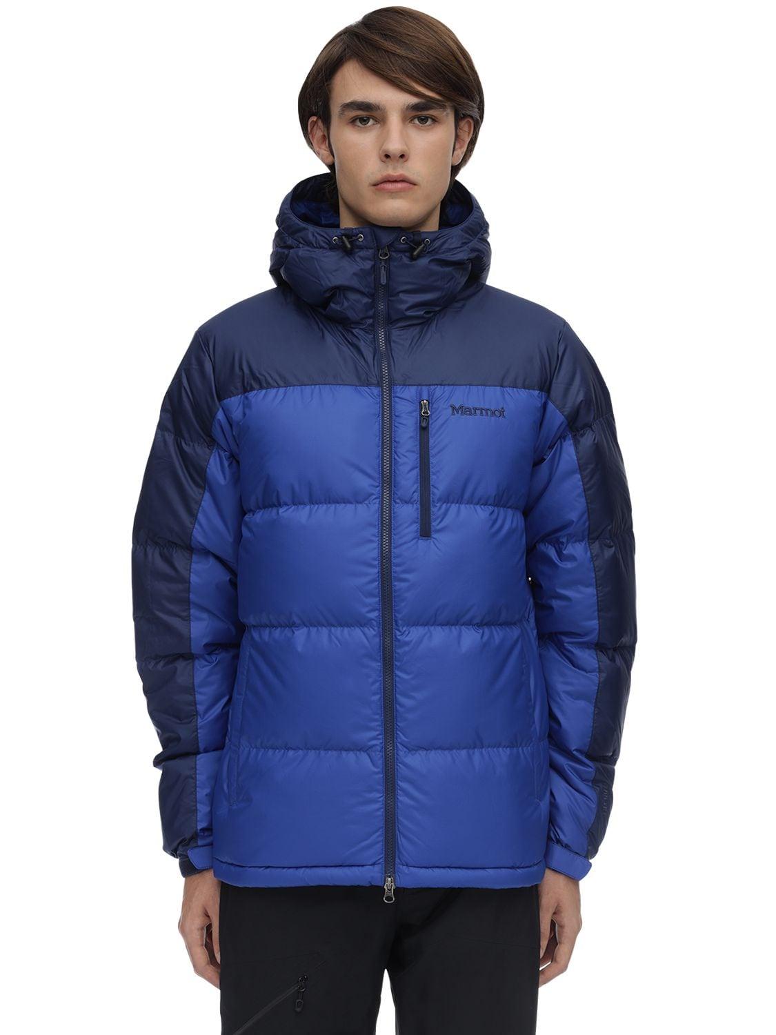 Marmot Guides Hooded Down Jacket in Blue for Men - Lyst