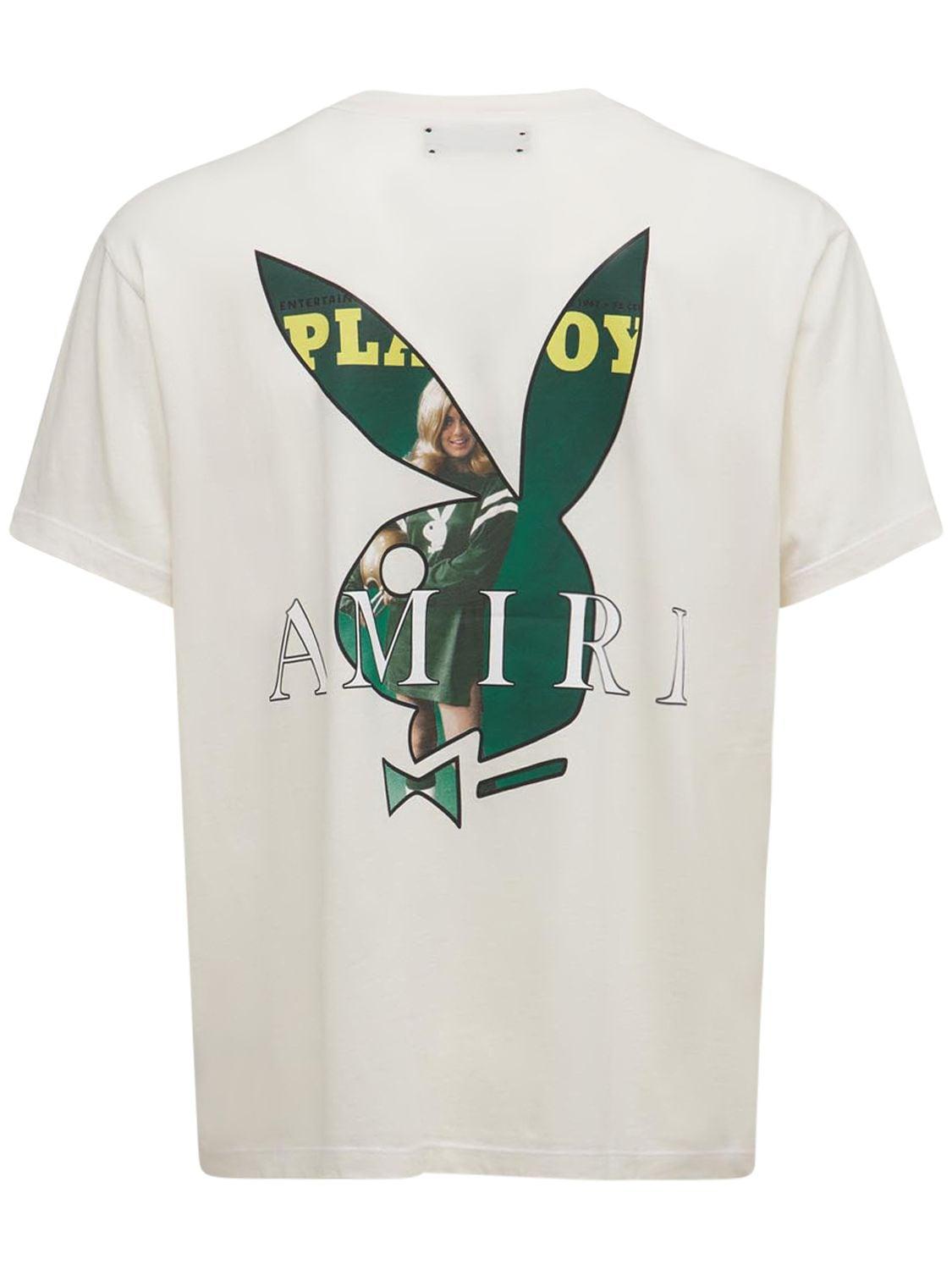 T-shirt En Jersey De Coton Playboy Amiri pour homme en coloris Blanc | Lyst