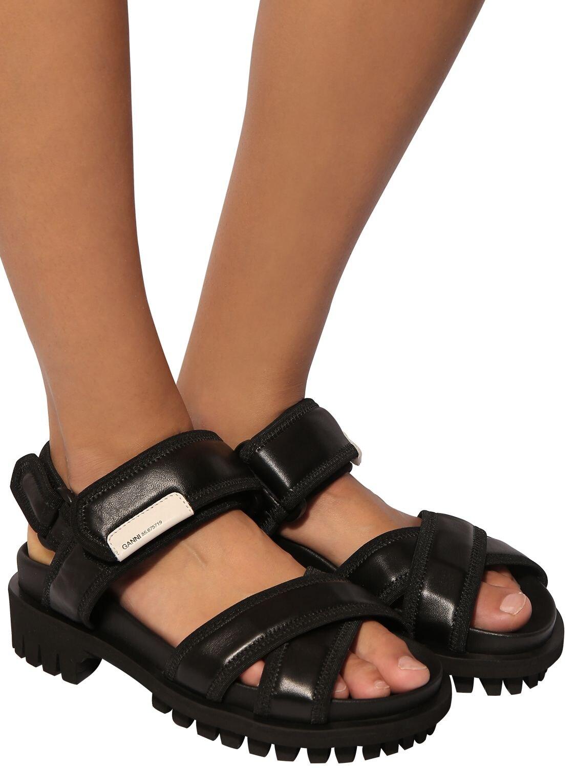 Ganni Synthetic Hiking Nylon Sandals in Black - Lyst