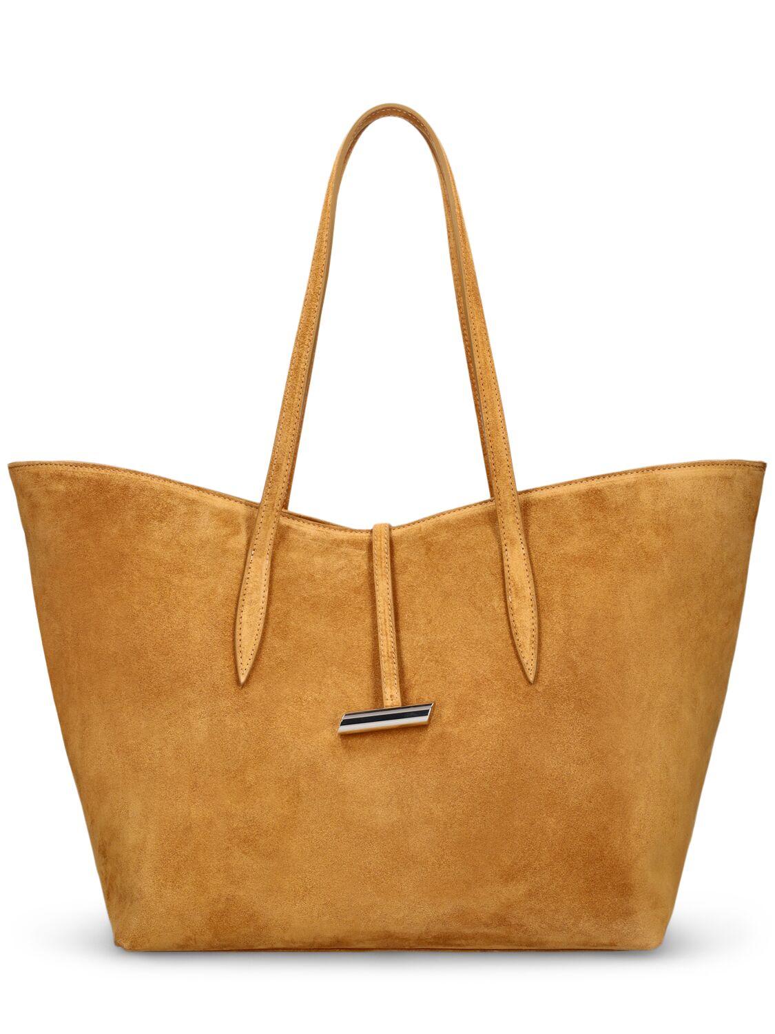 Little Liffner Penne Suede Tote Bag in Brown Lyst UK