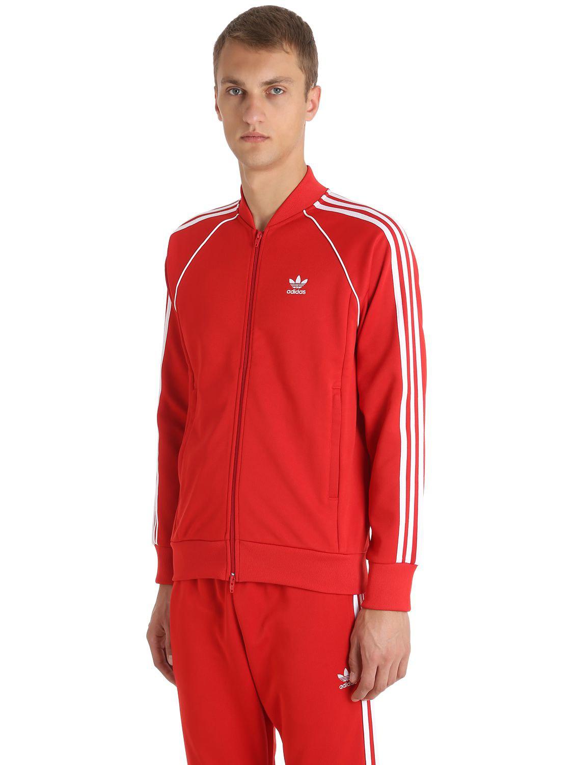 adidas Originals Firebird Tricot Track Jacket in Red for Men | Lyst