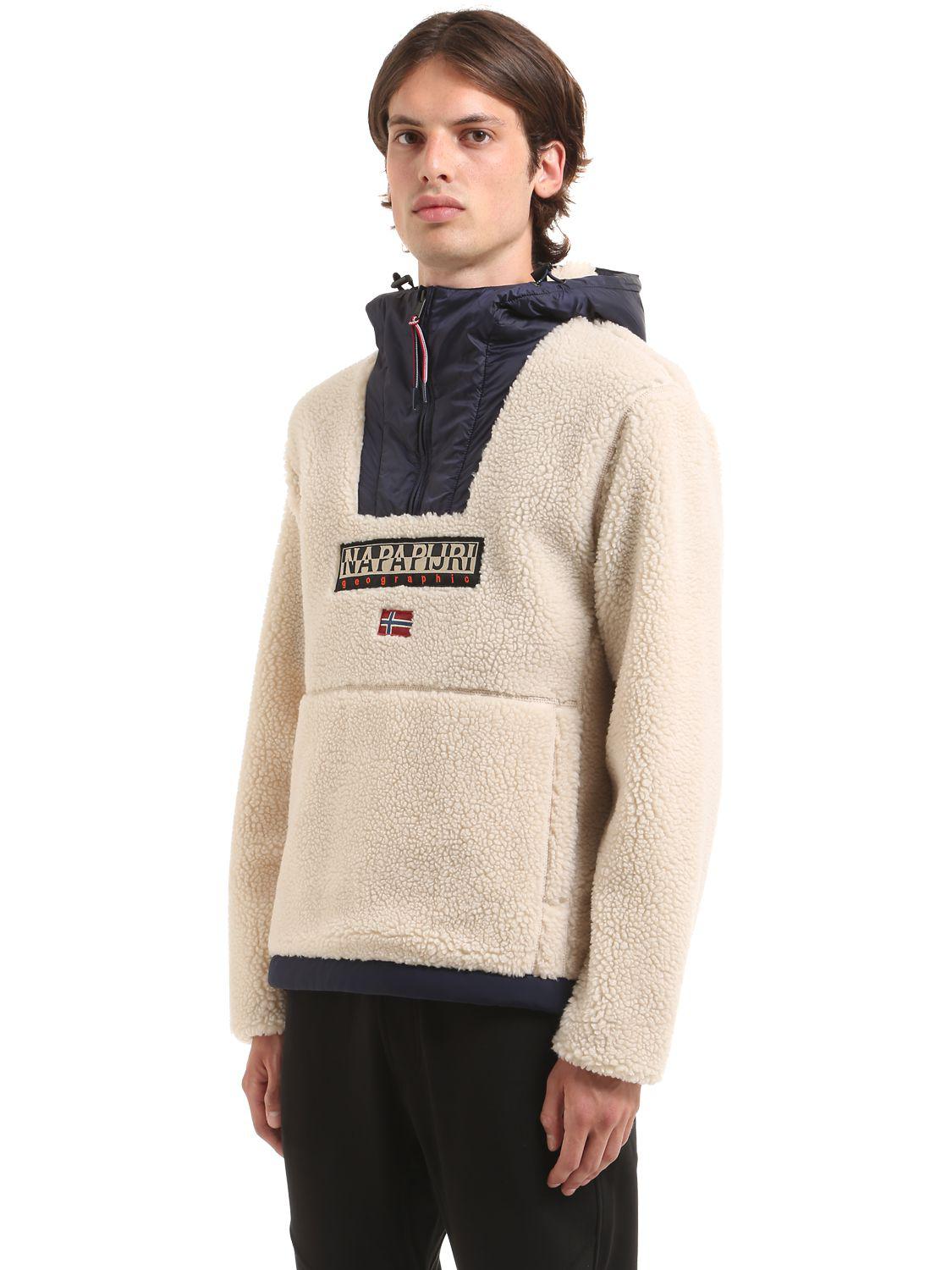 Napapijri Teide Sherpa Hooded Fleece Sweatshirt for Men - Lyst