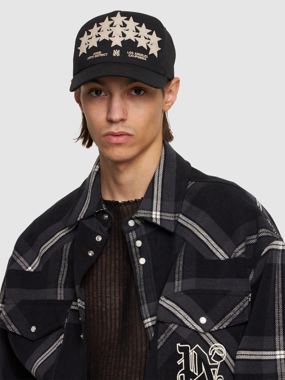 Amiri Stars Trucker Hat in Black for Men | Lyst UK