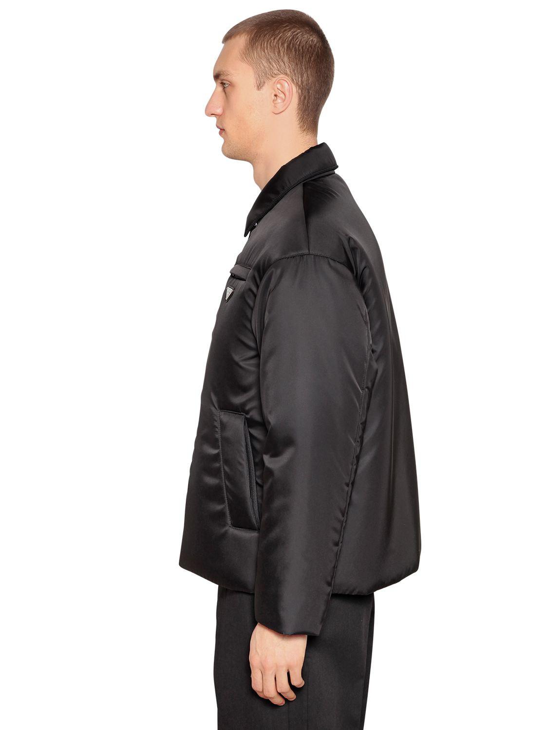 Prada Synthetic Nylon Gabardine Down Jacket in Black for Men | Lyst