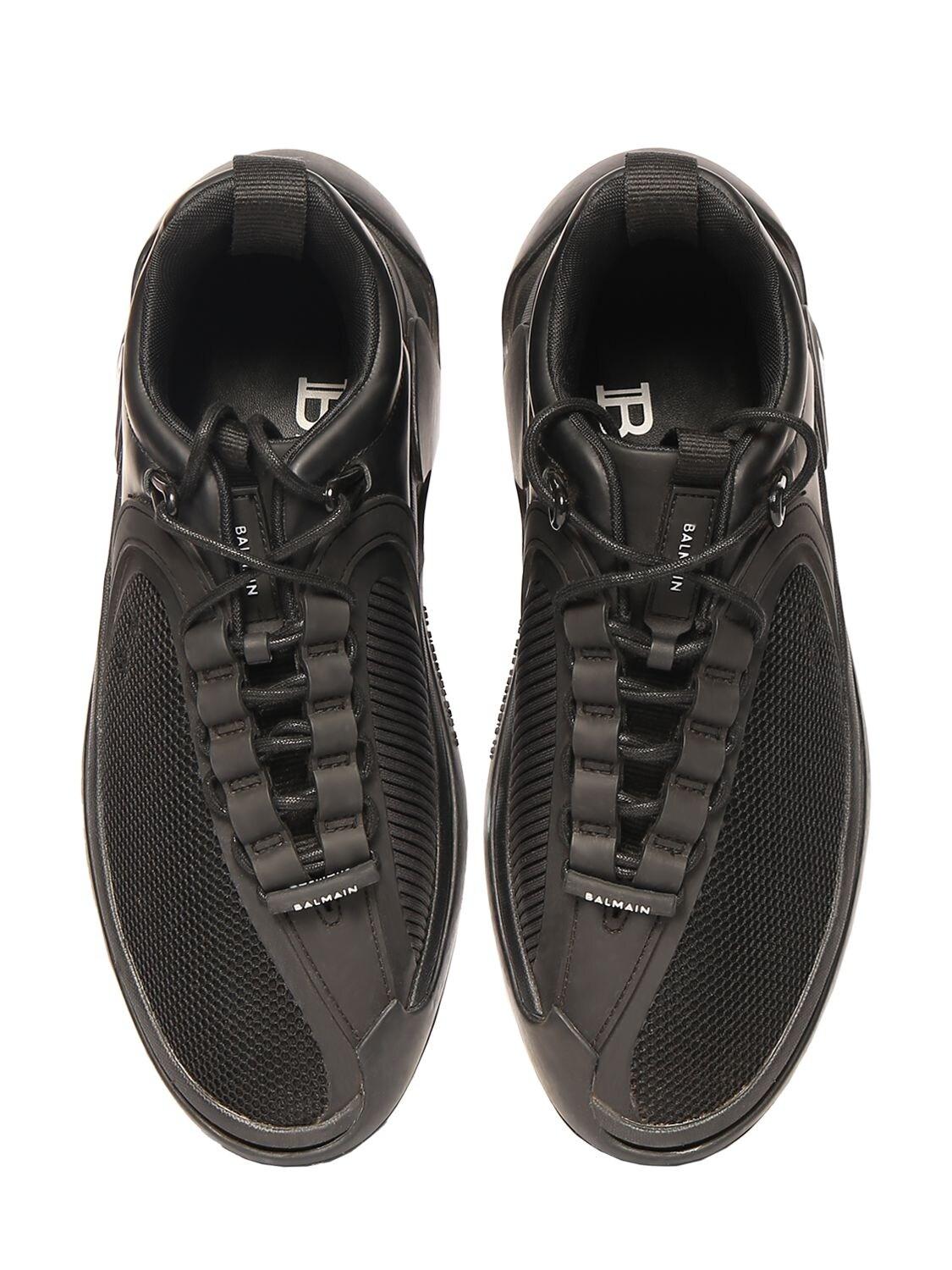 Balmain B Runner Leather & Mesh Low Top Sneakers in Black for Men 