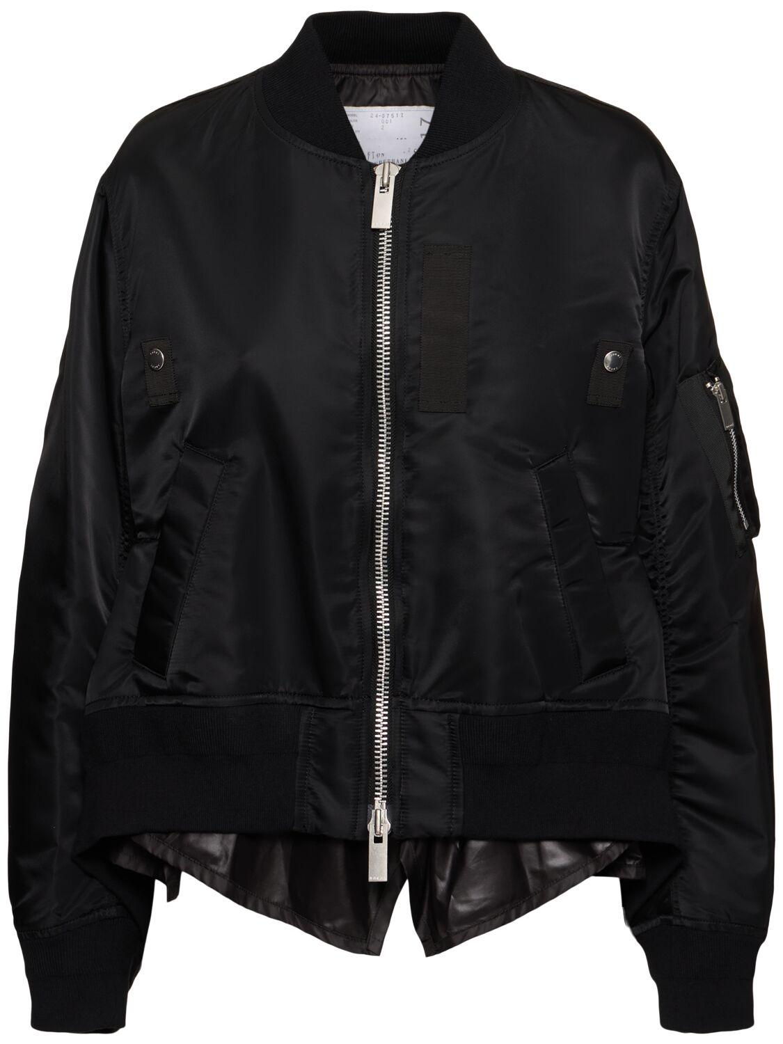 Sacai Women´s Black Nylon Twill Jacket jackets - jackets Sacai Women´s Black Nylon Twill Jacket jackets - jackets