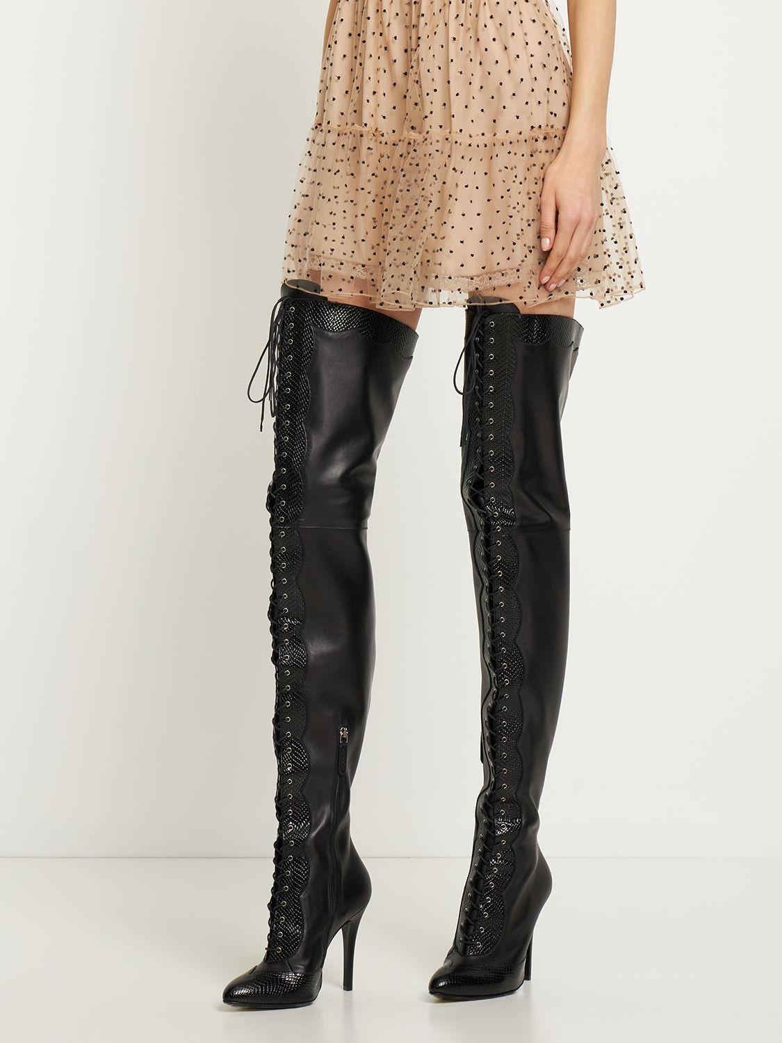 Gucci Zumi Leather Knee-high Boot in Black