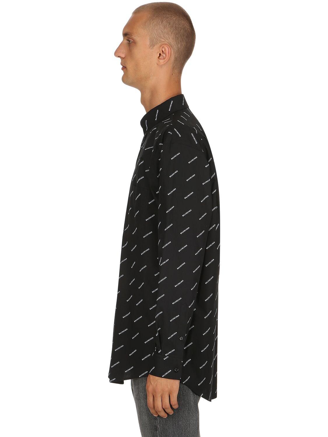 Balenciaga Cotton Graphic Print Shirt in Black/White (Black) for Men - Lyst
