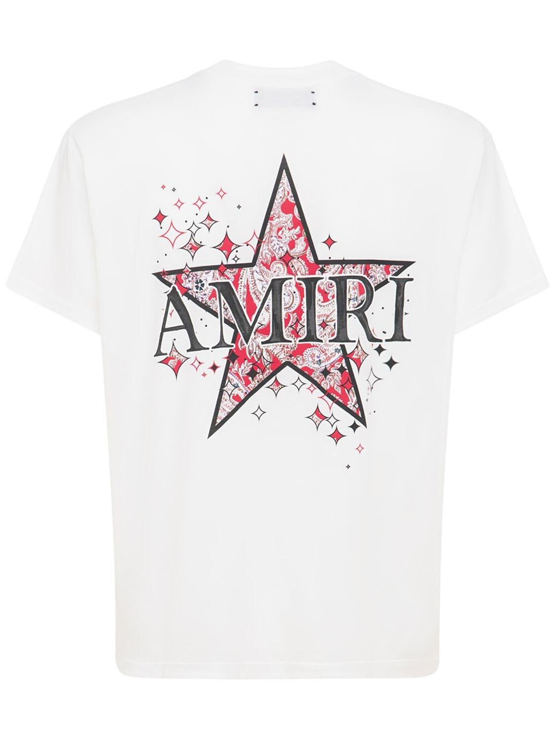 Amiri Paisley Star Cotton Jersey T-shirt in White for Men | Lyst