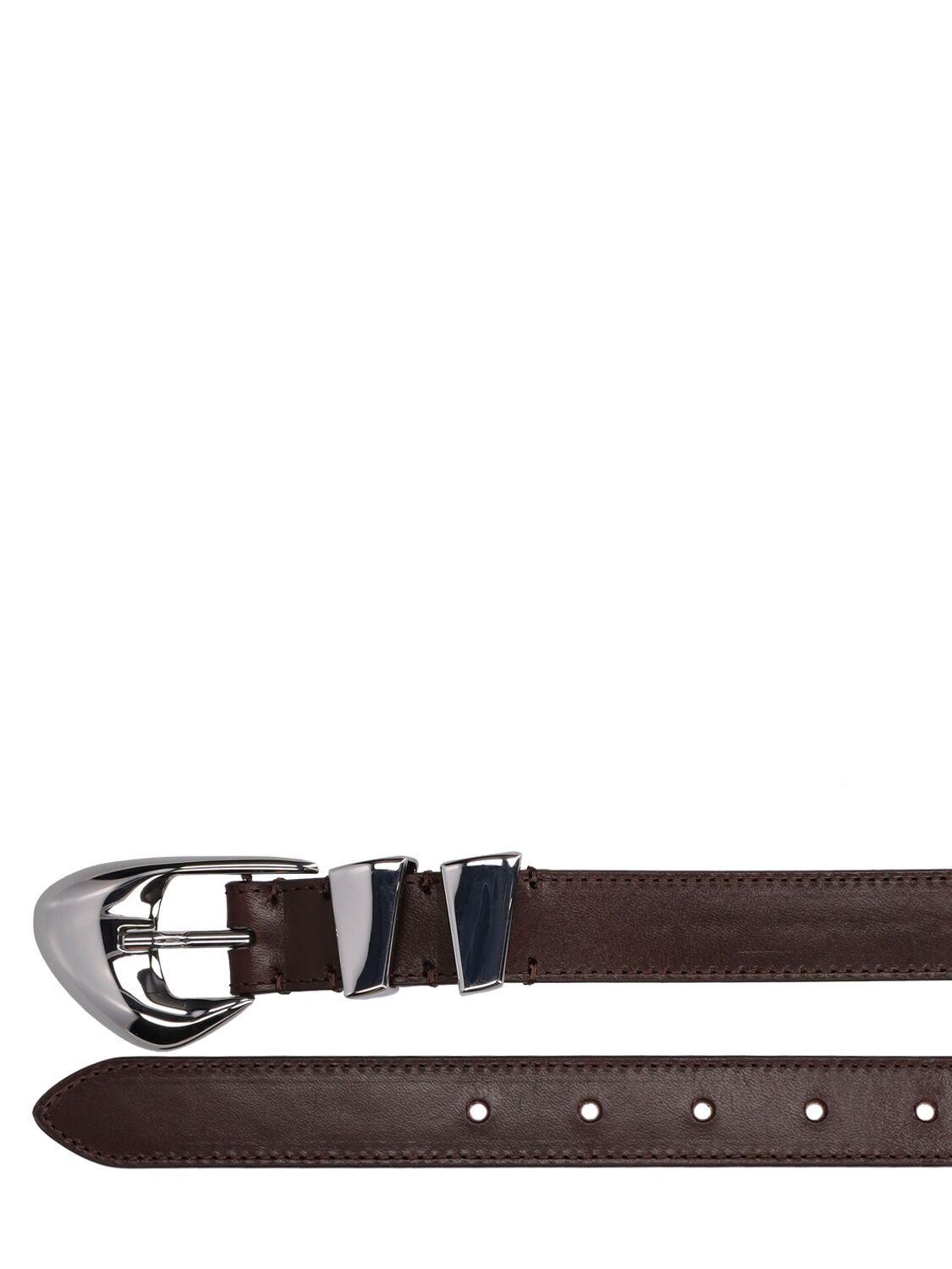 by Far Duo Denim Leather Belt, Women's, XS, Belts Leather Belts