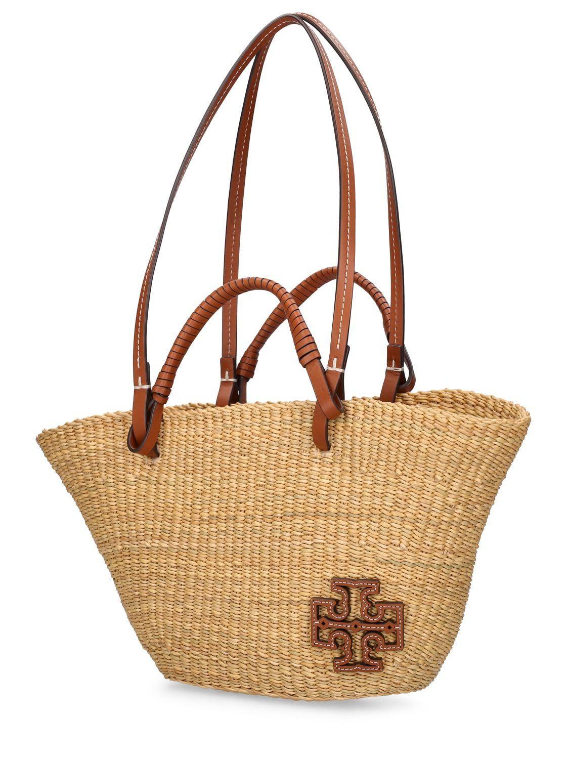 Tory Burch Ella Straw Micro Basket Tote Bag