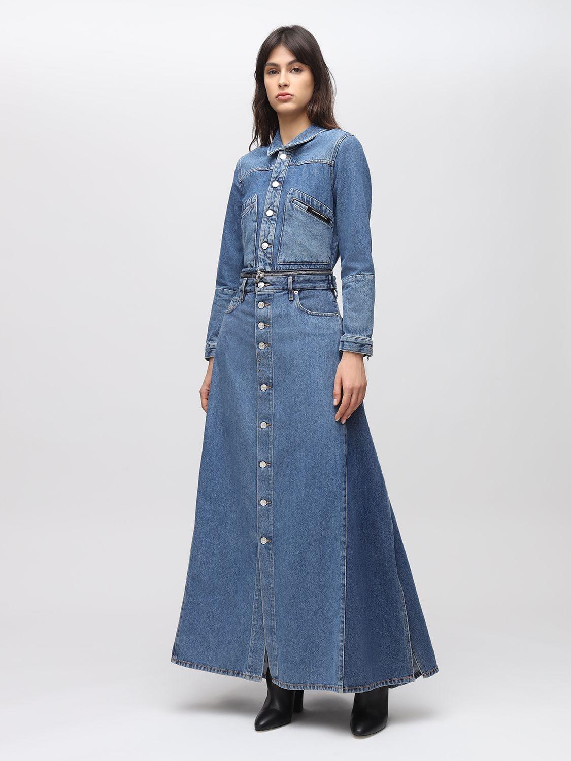 DIESEL Convertible Denim Coat in Blue Lyst
