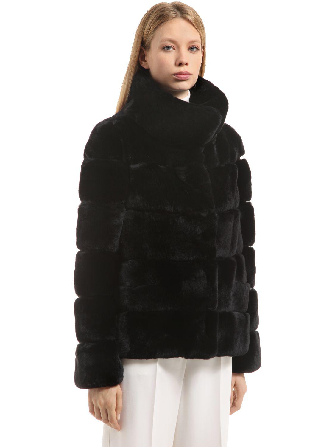 yves salomon rex rabbit fur jacket