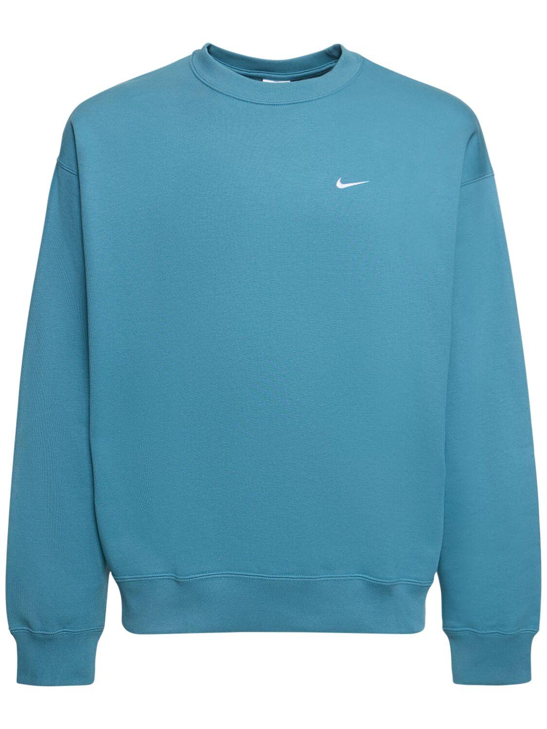 Nike Solo Swoosh Cotton Crewneck Sweatshirt in Blue for Men Lyst UK