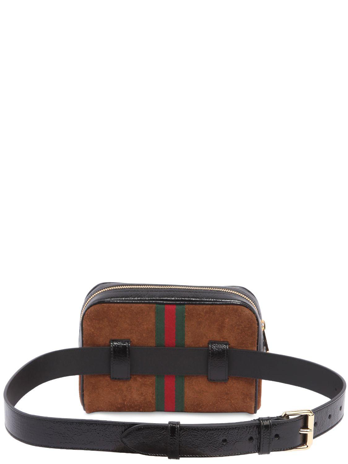 Gucci Ophidia Small Suede \u0026 Leather Belt Bag in Brown | Lyst