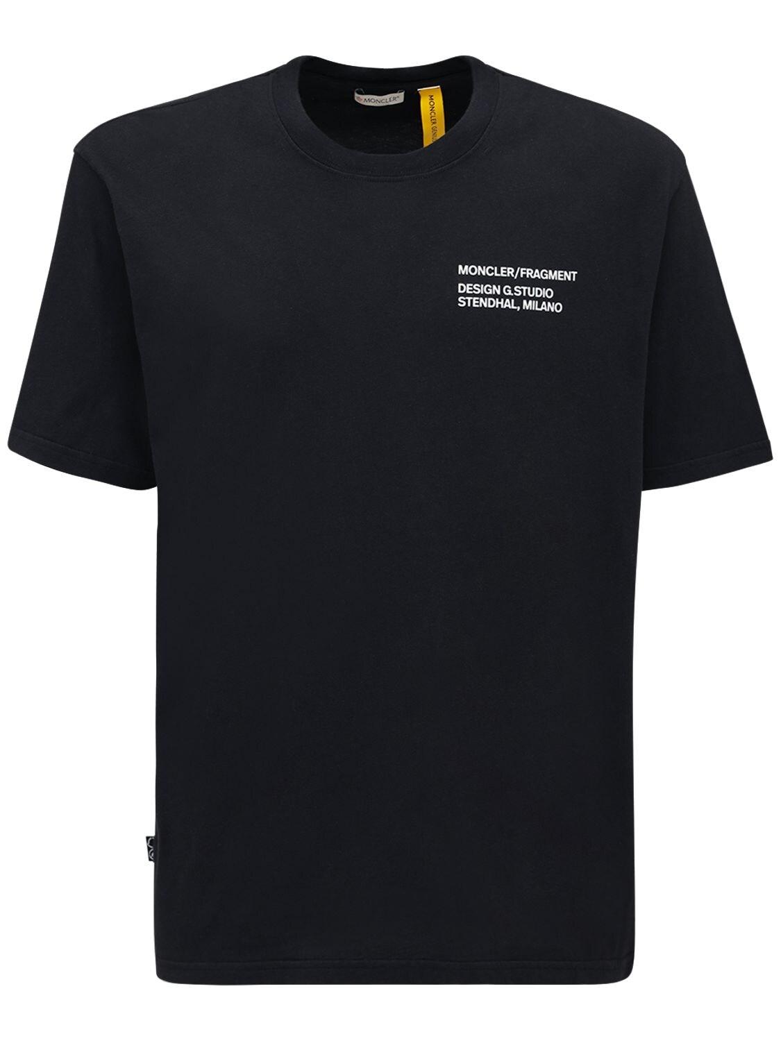 Moncler Genius Fragment Logo Cotton Jersey T-shirt in Black for Men - Lyst