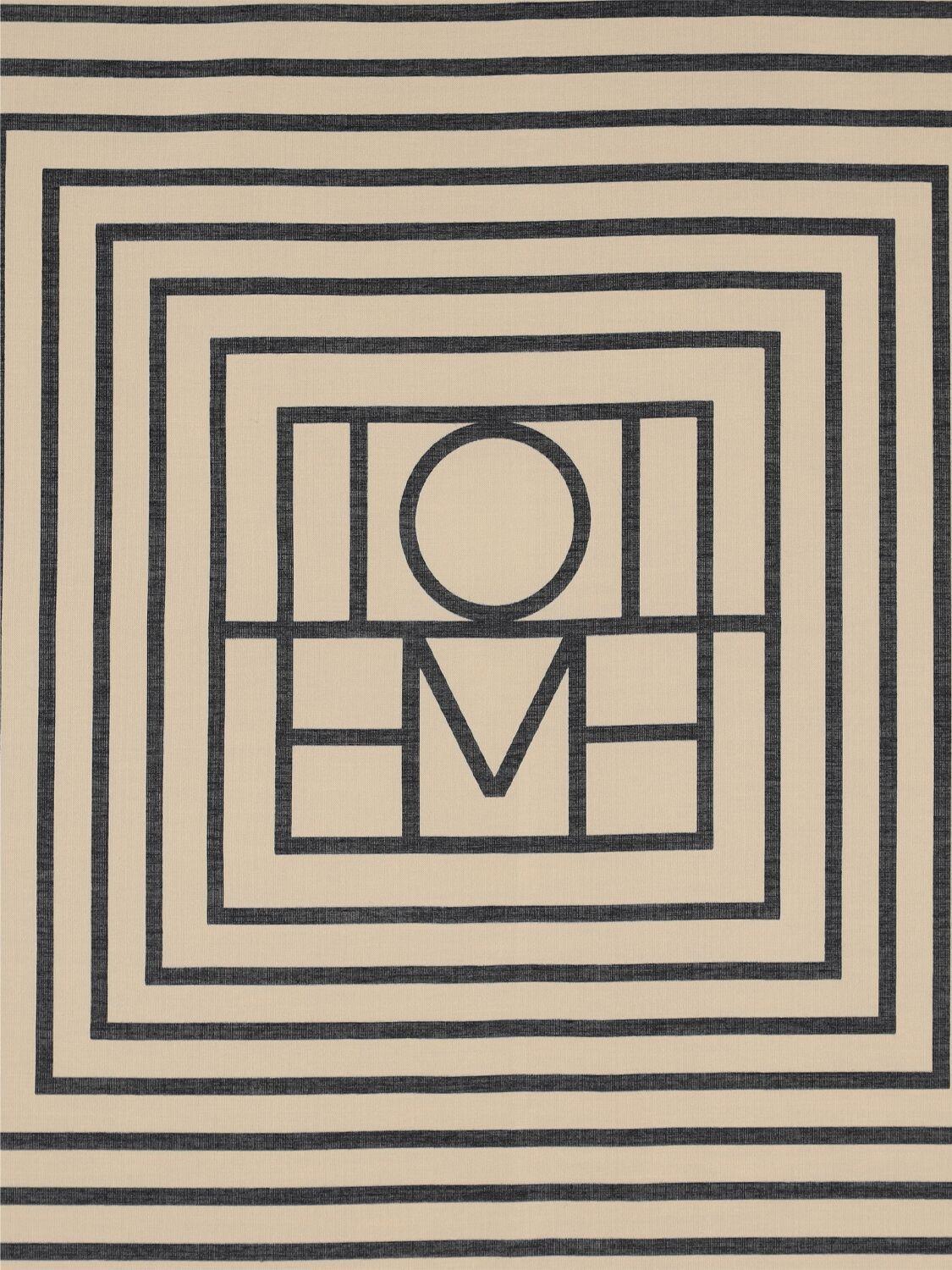 Signature monogram silk cotton scarf burnt orange – Totême