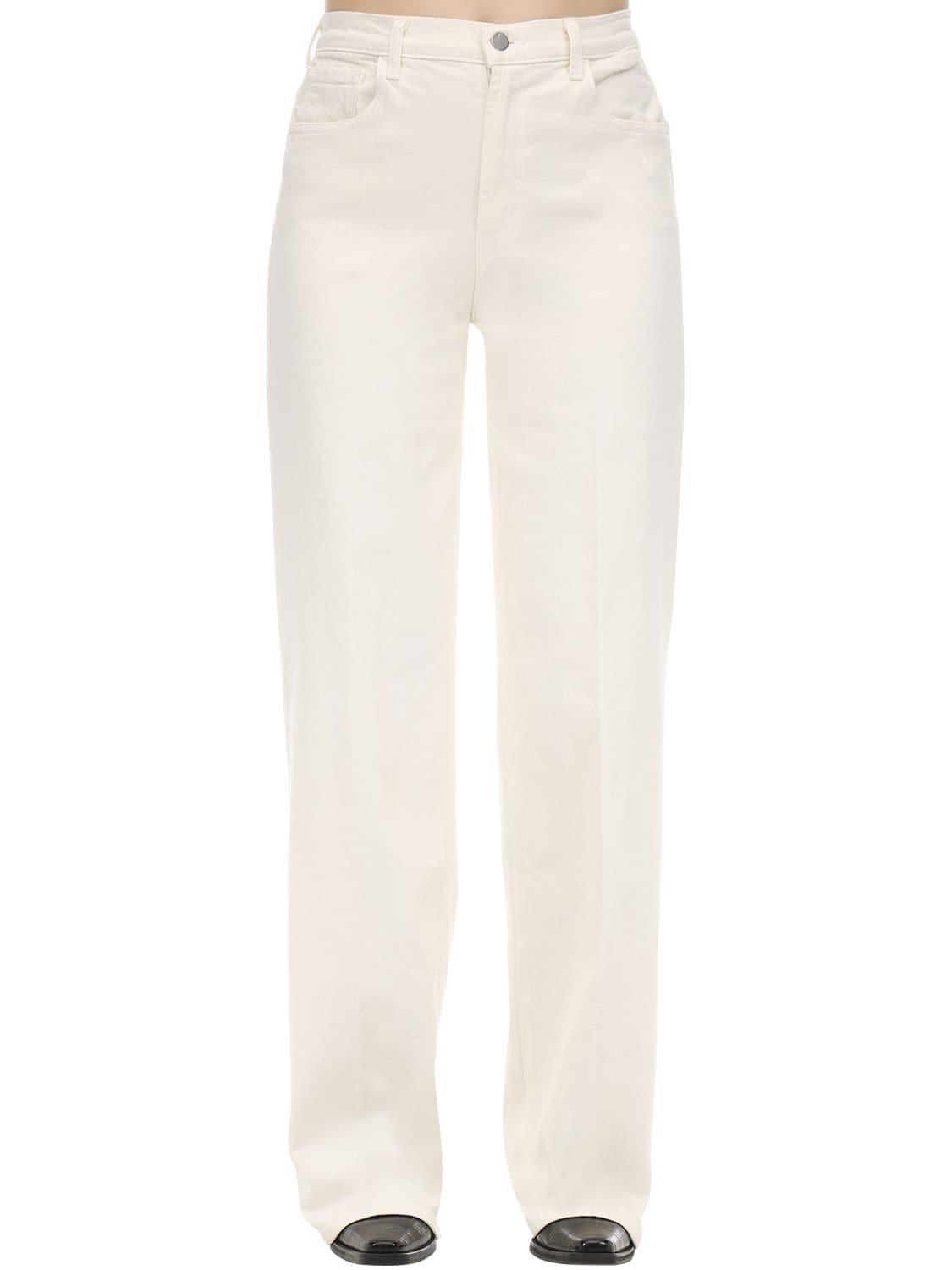 J Brand Elsa Monday Wide Leg Cotton Denim Jeans in White - Lyst