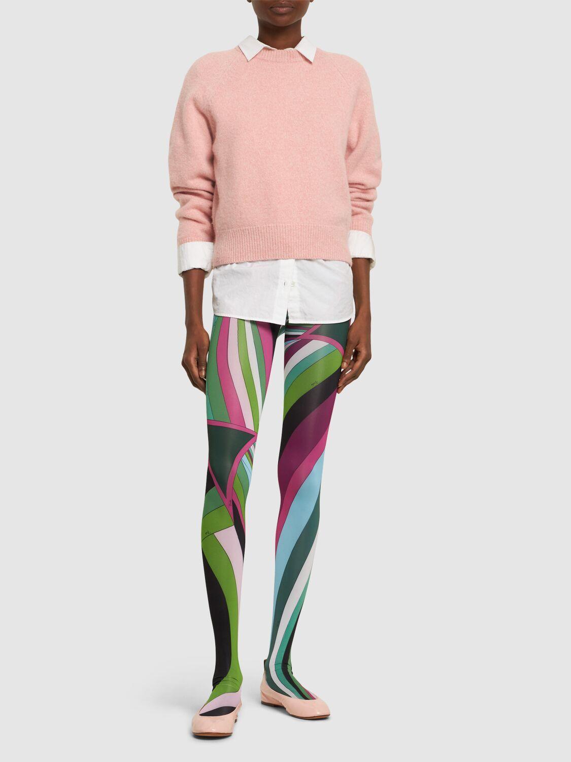 Emilio Pucci Printed Jersey leggings W/ Feet