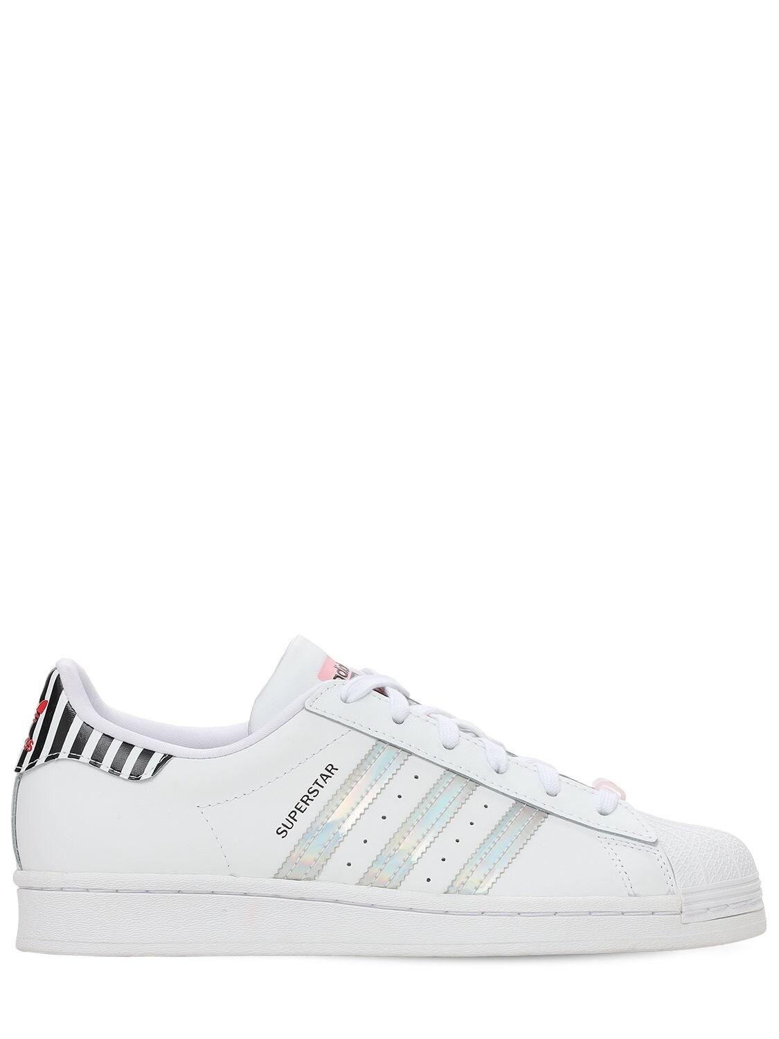 adidas Originals Leather Zebra Superstar Bold Sneakers in White | Lyst