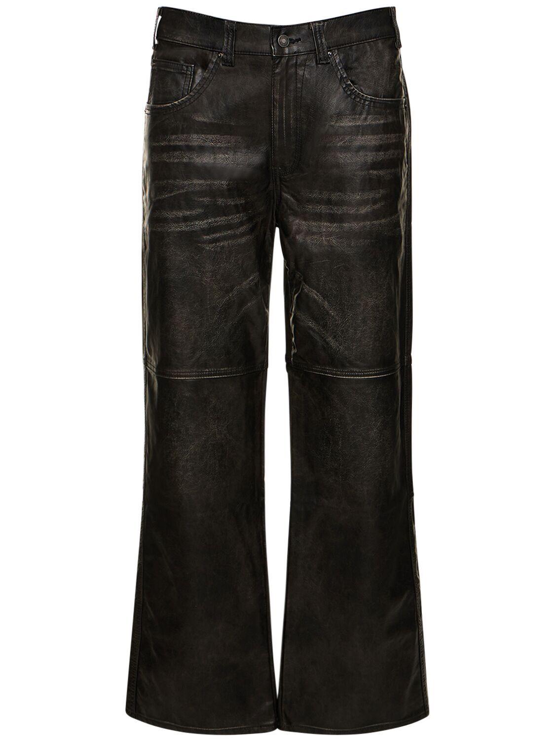 Jaded London Colossu Faux Leather Jorts in Black for Men