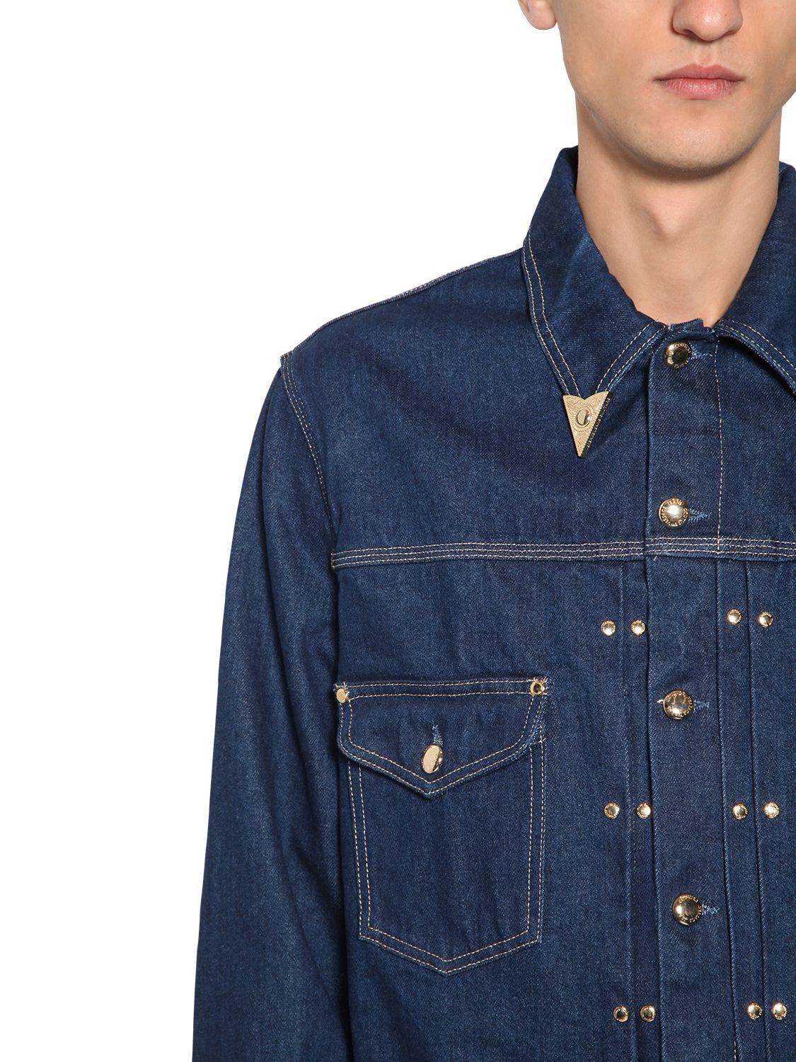 Versace Jeans Couture Denim Jacket W/western Details in Blue for Men - Lyst