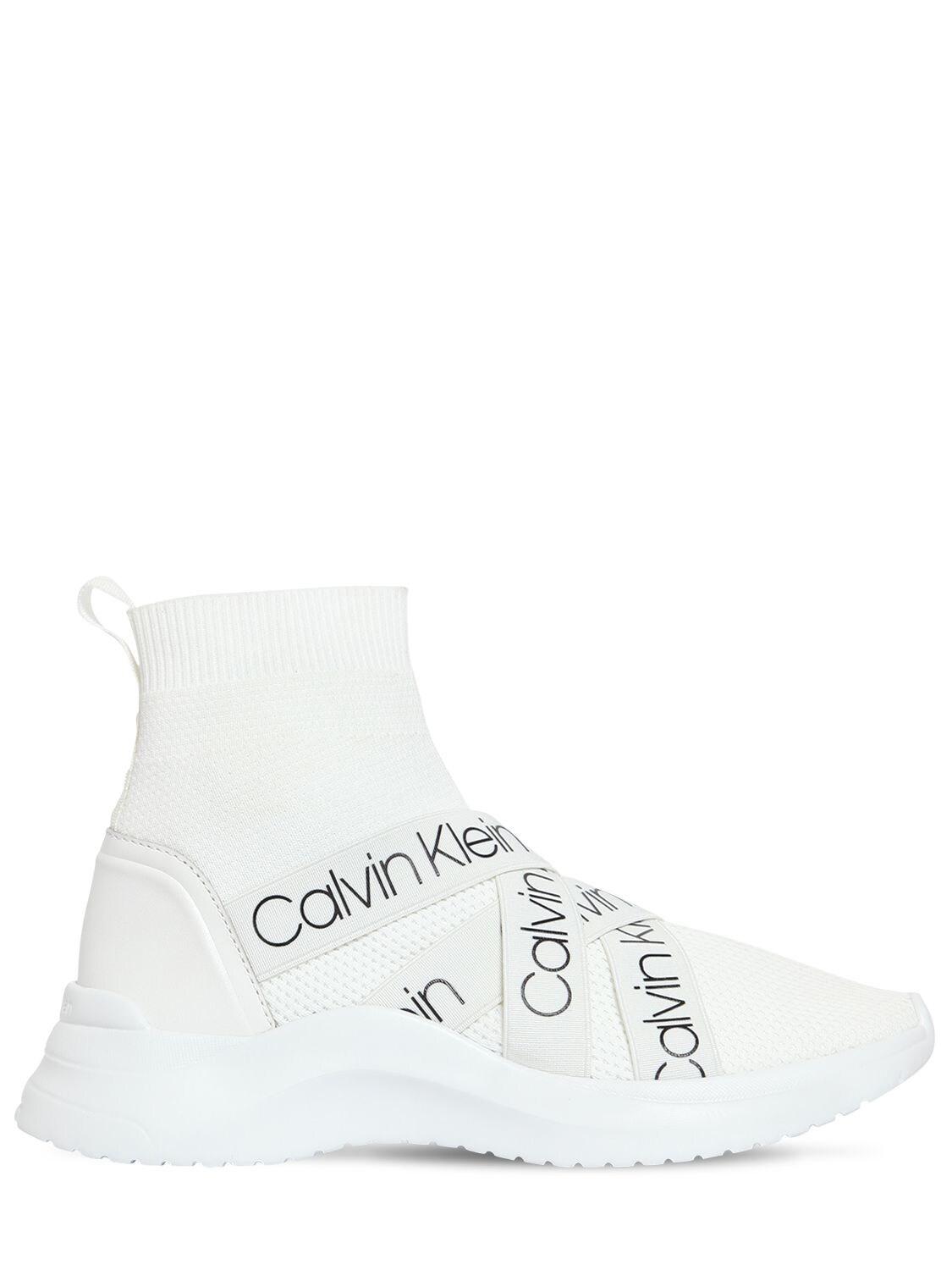 Calvin Klein 30mm Umney Knit Sock Sneakers in White | Lyst Canada
