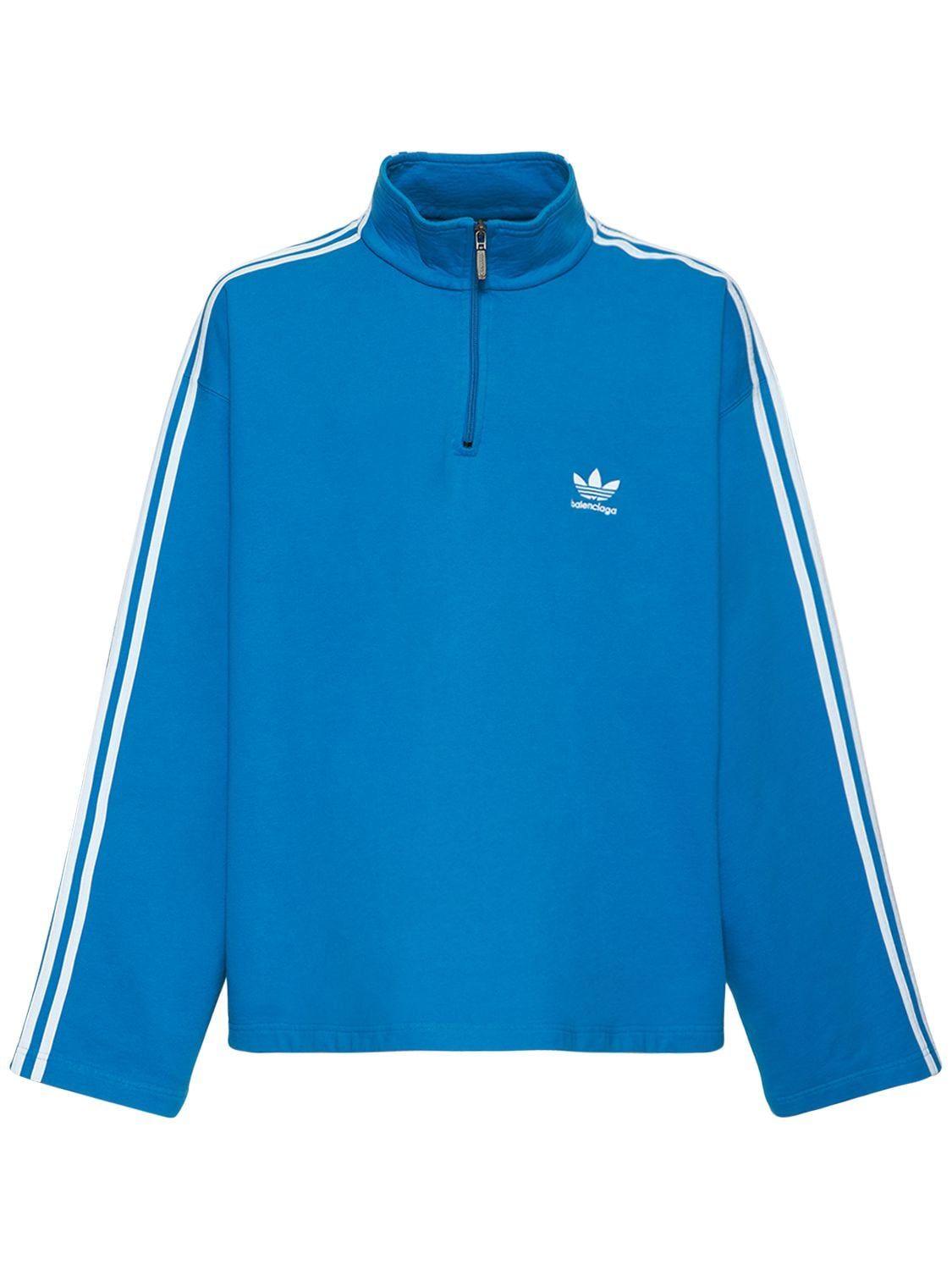 suizo aritmética Objetado Balenciaga Adidas Cotton Sweatshirt in Blue for Men | Lyst