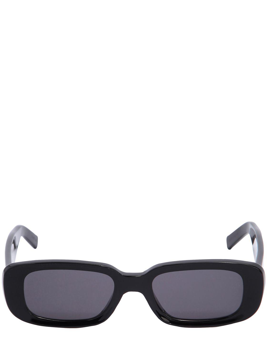 Rectangular-frame acetate sunglasses