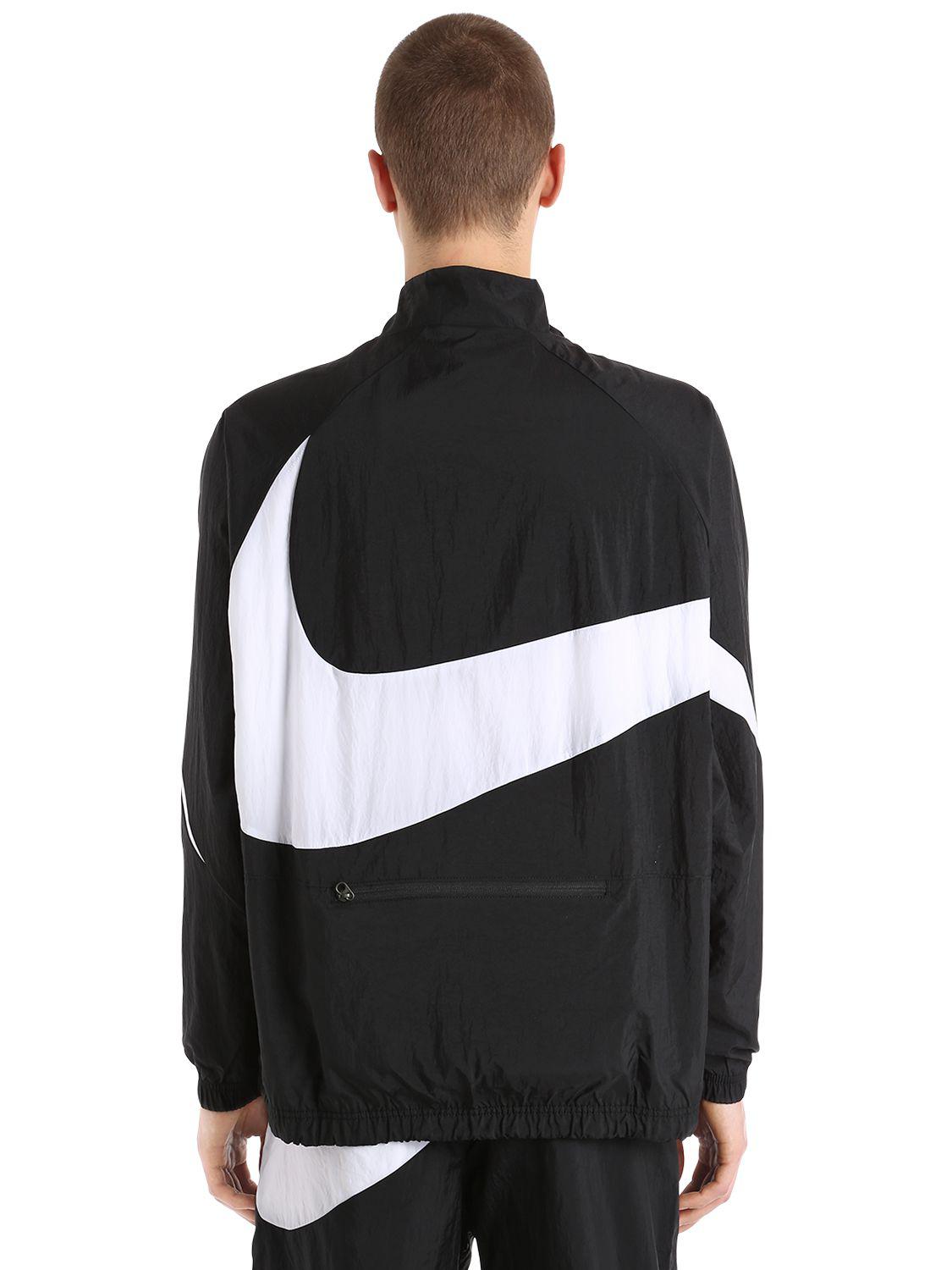 Nike Vaporwave Swoosh Woven Track Jacket in Black for Men | Lyst
