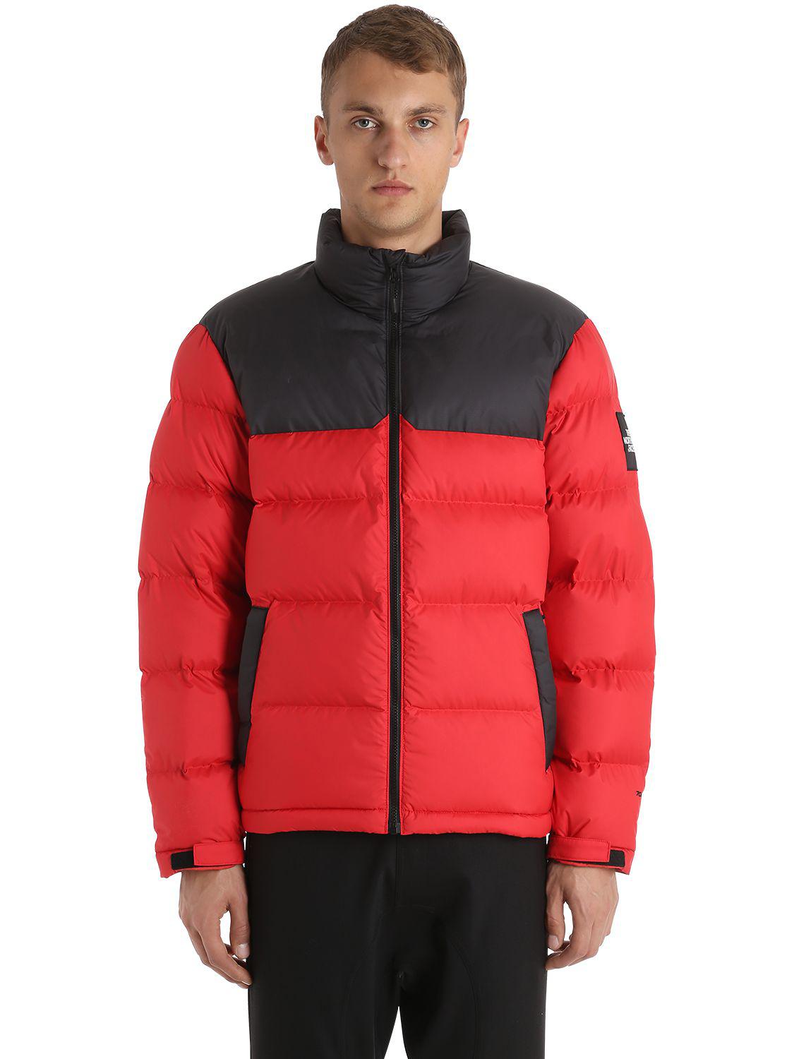 The North Face Synthetic Two-tone Puffer Jacket in Red for Men - Lyst