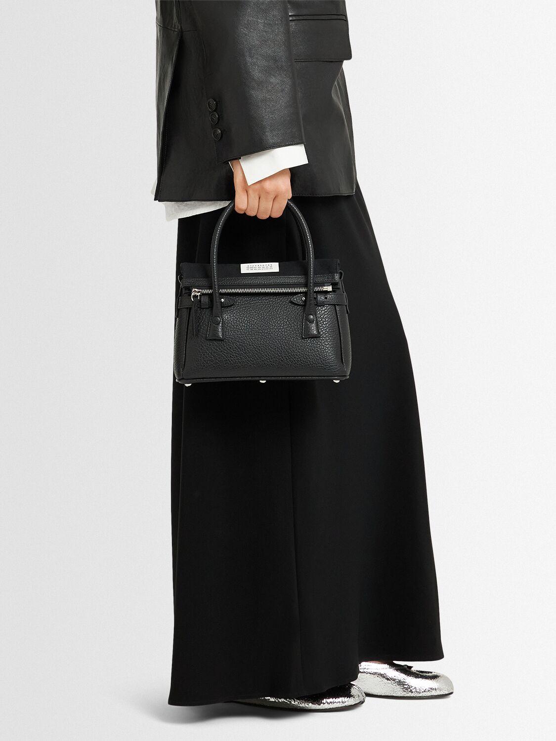 【Maison Margiela】 Mini グレインレザートップ ハンドルバッグ 5ac mini グレインレザートップハンドルバッグ - Maison