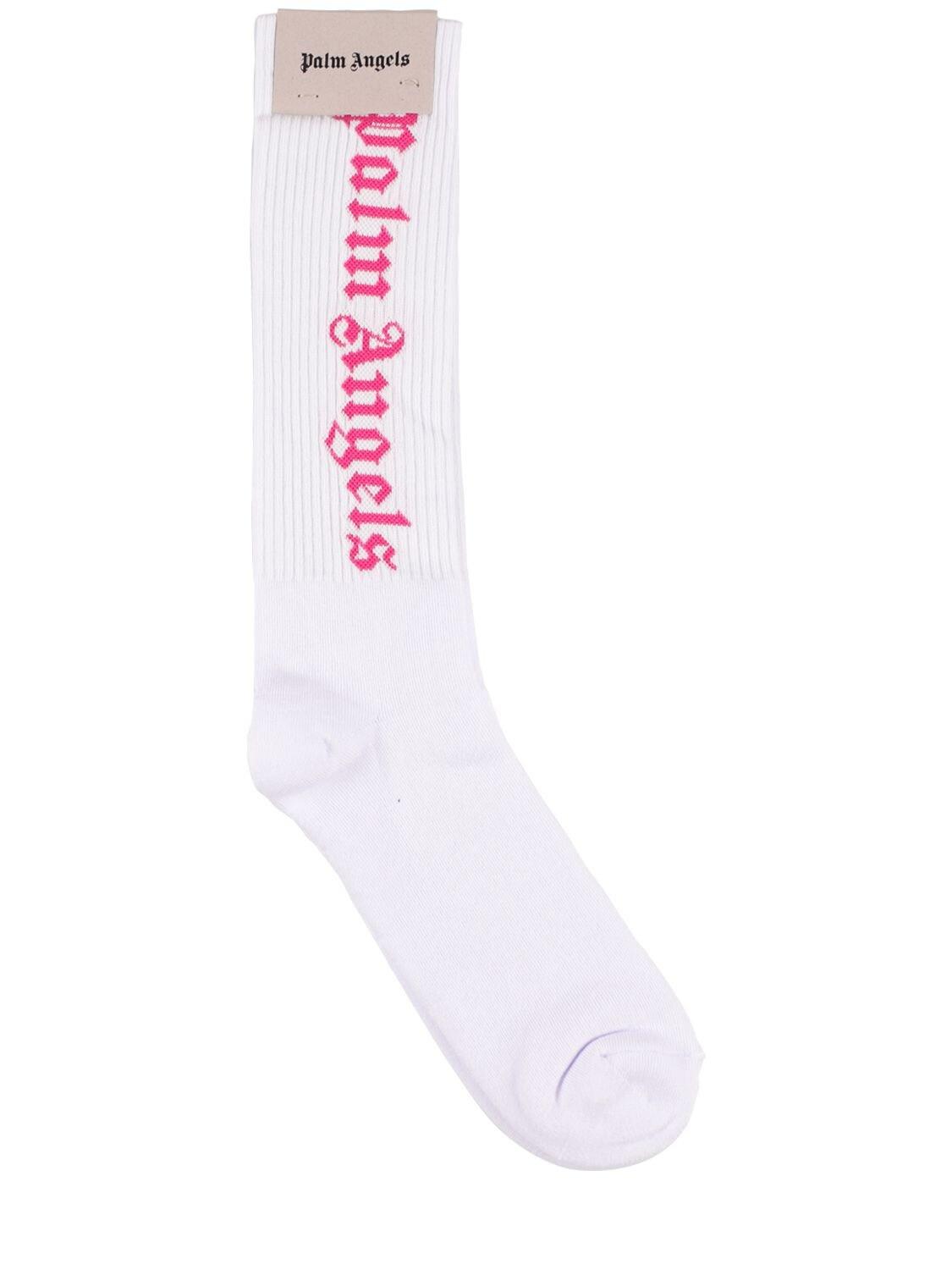 Palm Angels Baumwolle Socken Aus Baumwollmischung Mit Logo in Weiß für Herren Herren Bekleidung Unterwäsche Socken 
