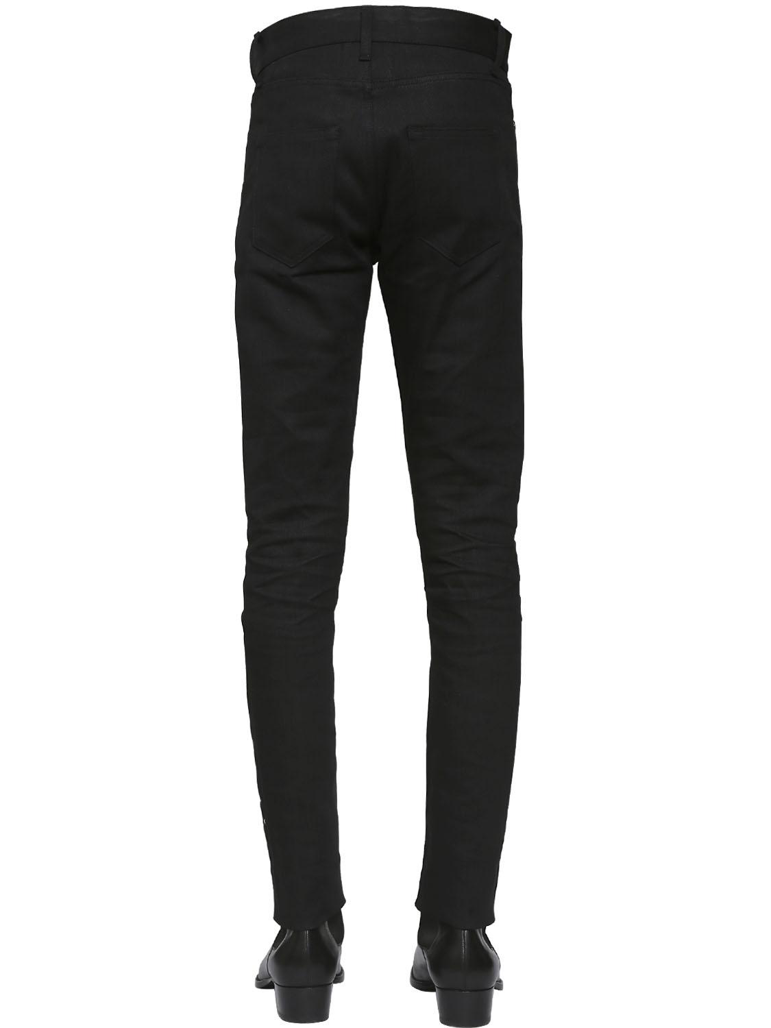 Saint Laurent Cotton 15cm D02 Low Rise Skinny Denim Jeans in 