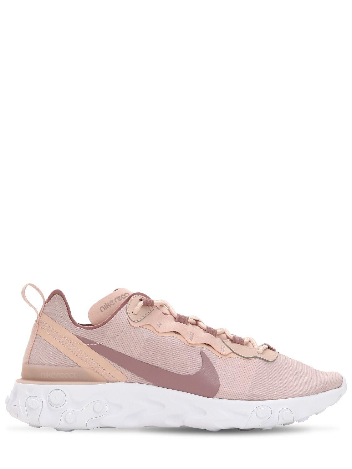 nike pink react element 55 trainers