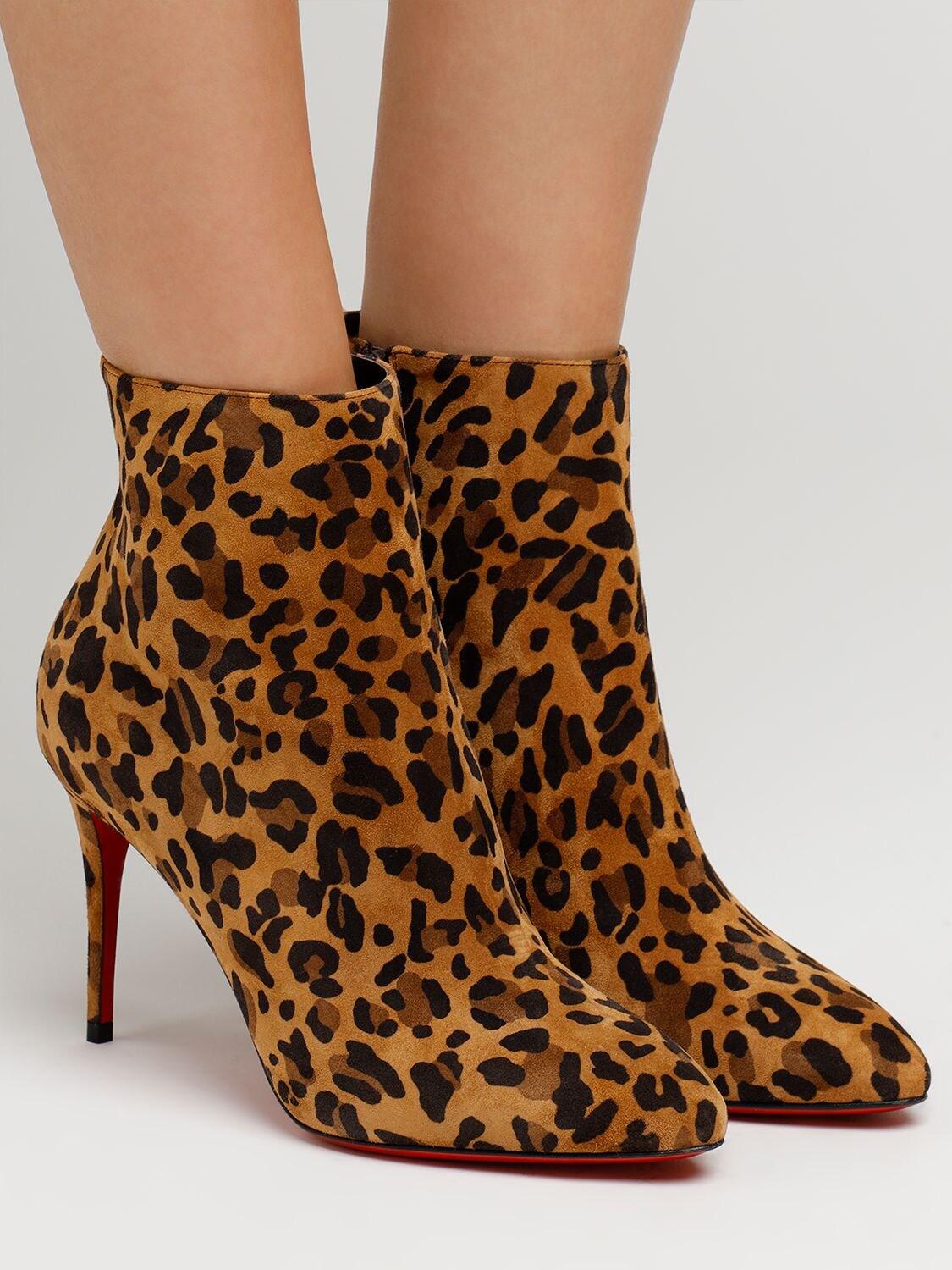 Christian Louboutin Suede Eloise Leopard-print Leather Ankle Boots 