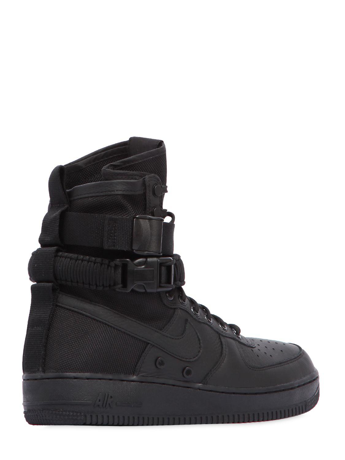 Nike Leather Sf Air Force 1 High Top Sneakers in Black for Men - Lyst