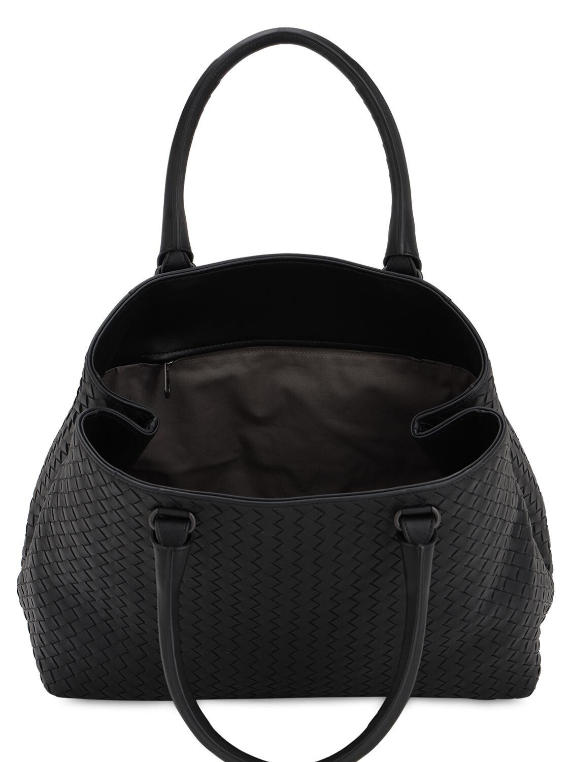 Bottega Intrecciato Leather Tote Bag in Black for Men Lyst