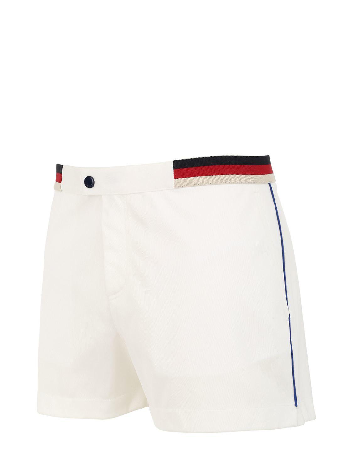 Gucci Jersey Swim Shorts W/ Web Piping Details in White for Men - Lyst