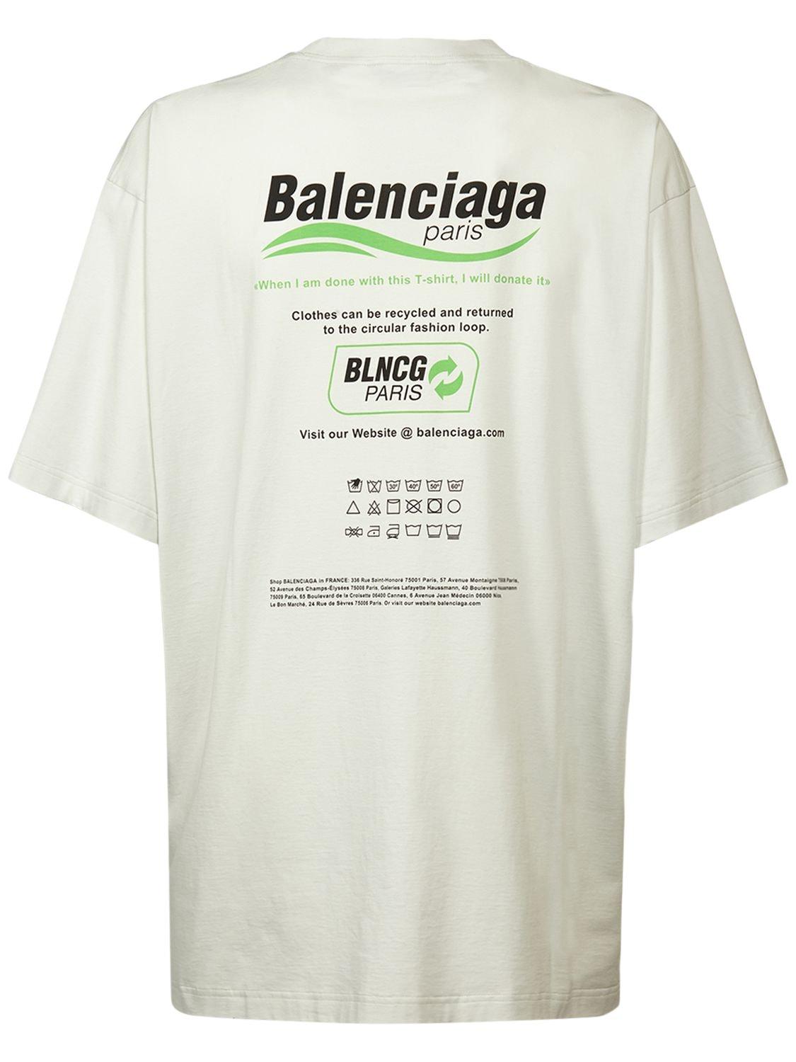Negligencia médica Centro de niños césped Balenciaga Logo Cotton T-shirt in Green for Men | Lyst
