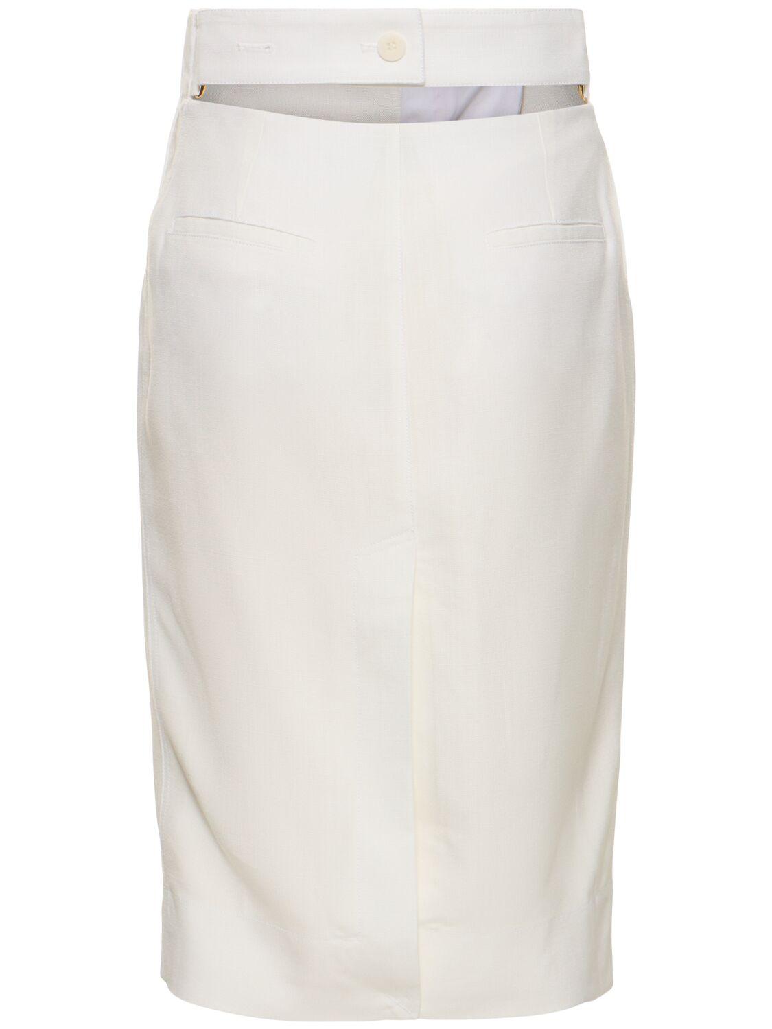Jacquemus La Jupe Midi Bari ビスコーススカート ホワイト | Lyst 