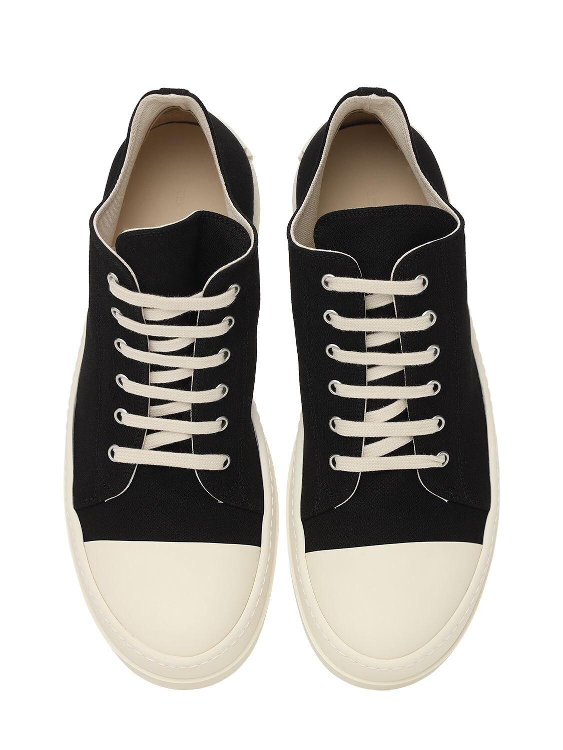 値下げ Rick Owens ブラック ツイルコットン ラバーソールスニーカー 柔らかい Grupovegadiaz Com