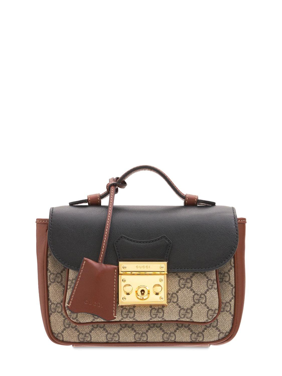 GUCCI Padlock Mini Bag in Black Leather and Canvas