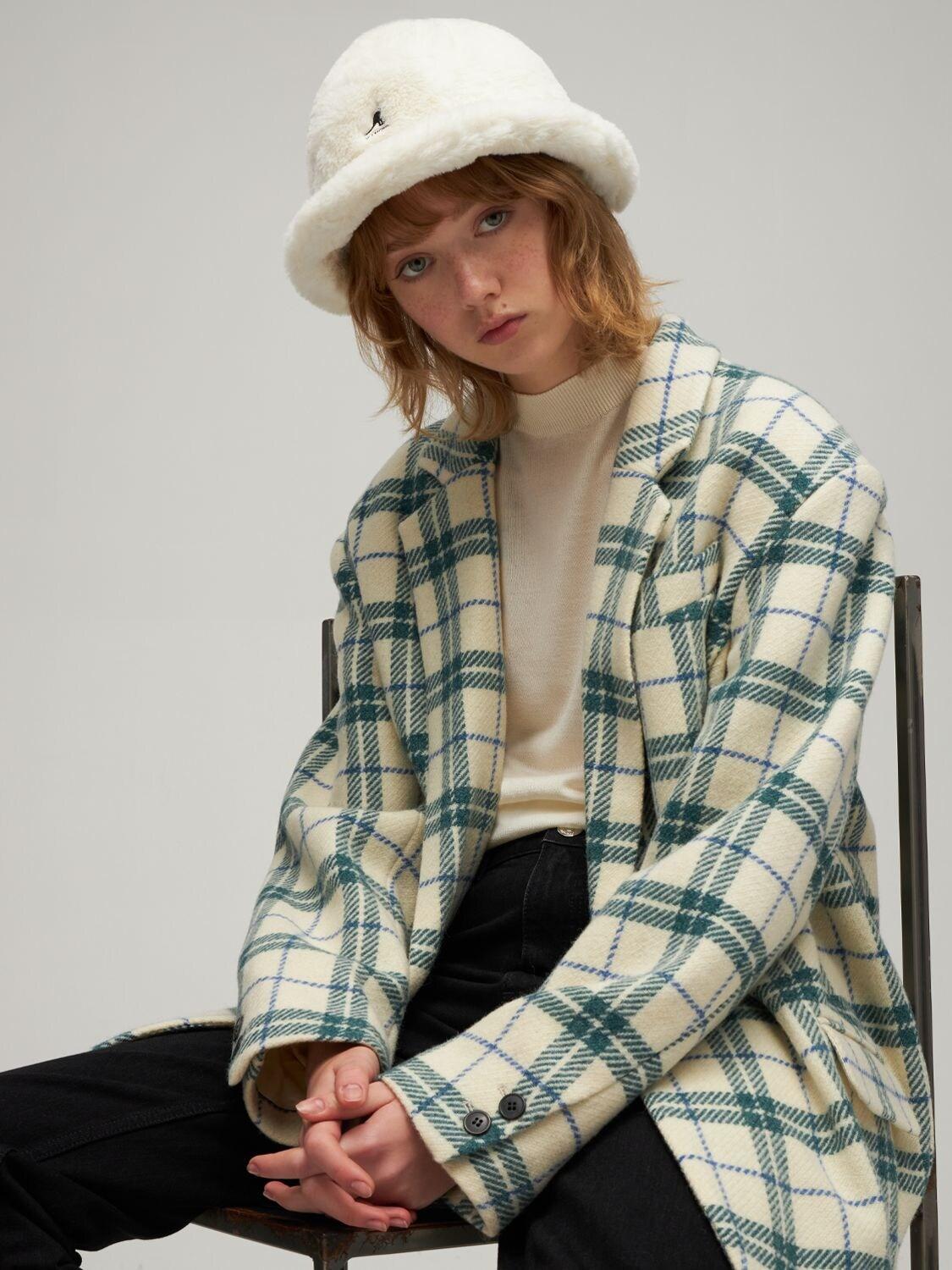 Kangol Faux Fur Bucket Hat in White | Lyst