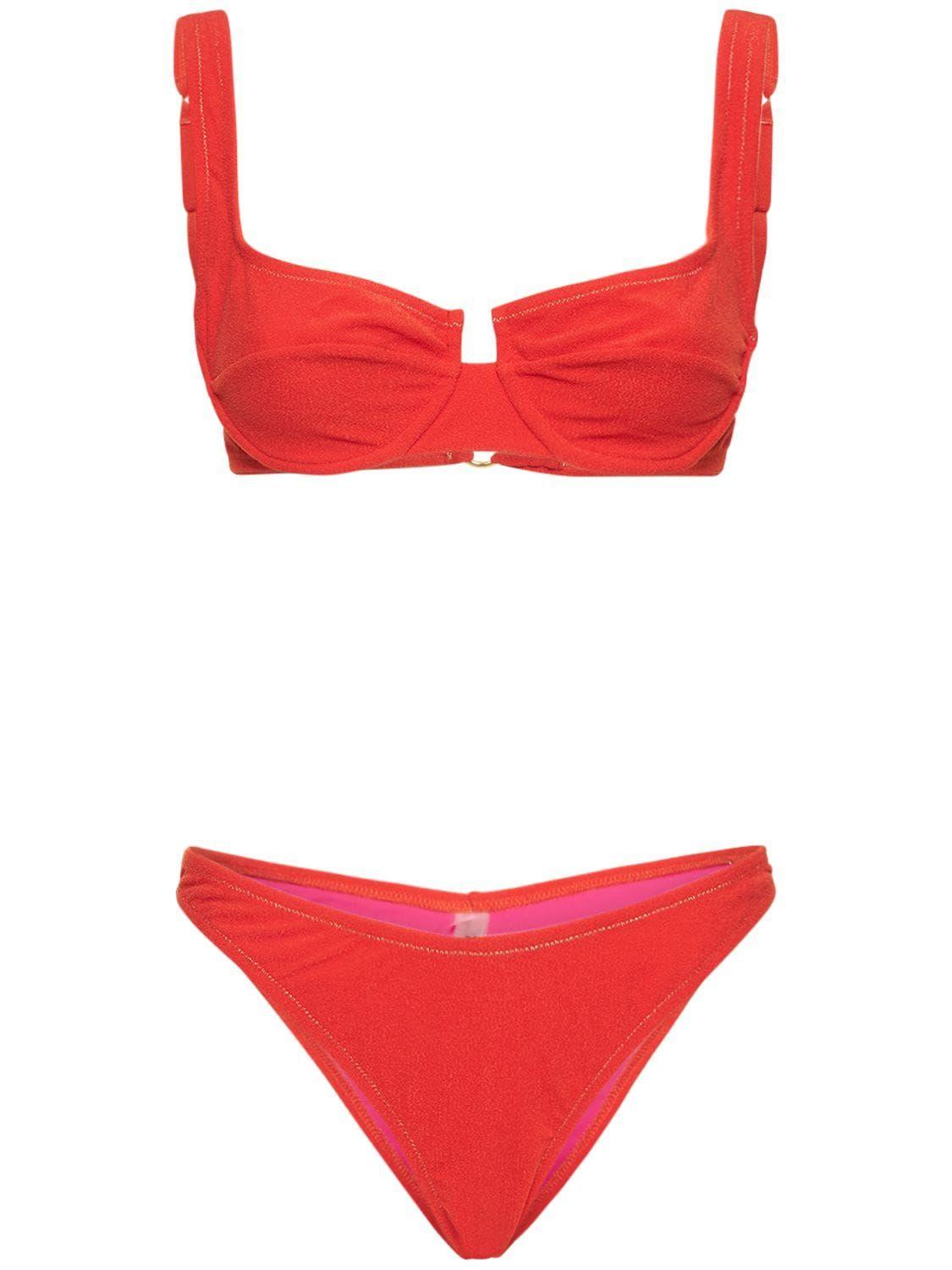 Reina Olga Brigitte Terry Underwire Bikini in Red | Lyst