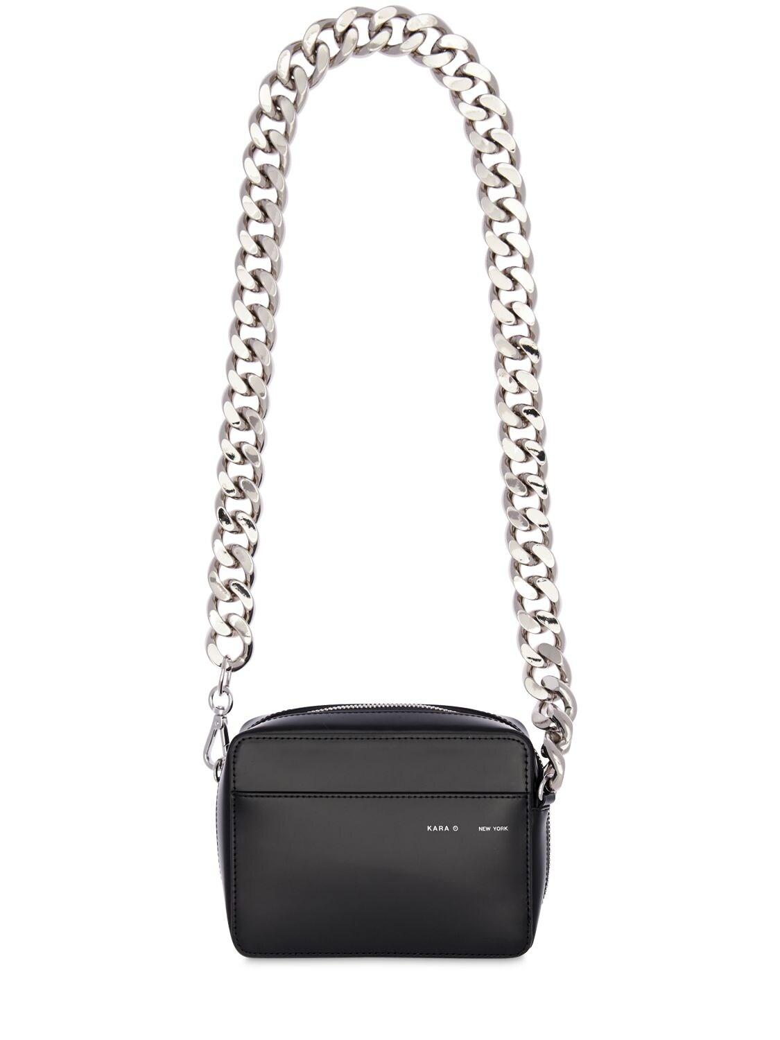 Kara Chunky Chain Cross Body Bag in Black | Lyst