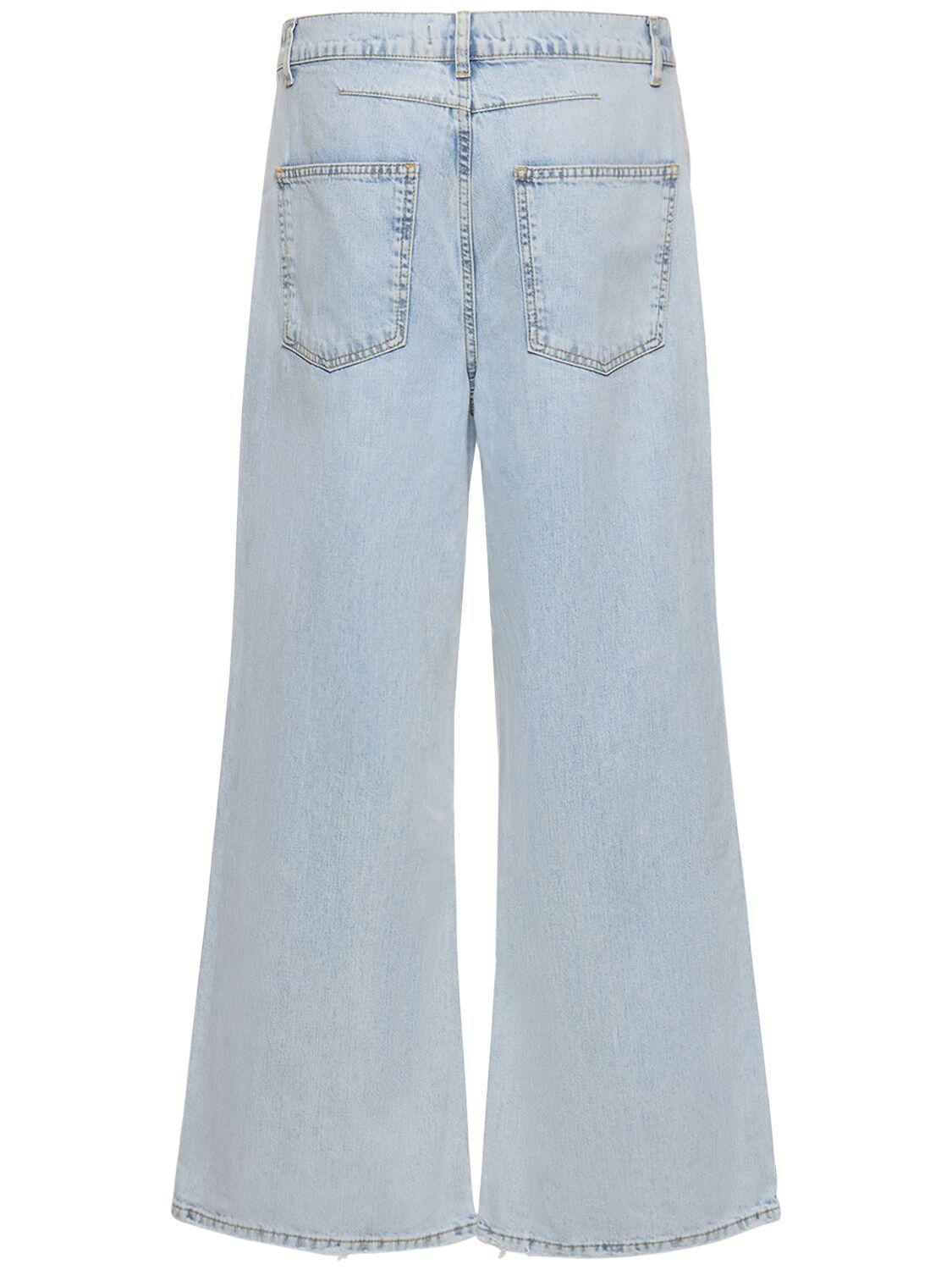 Jaded London Colossus Busted Bleach Wash Flared Jeans in Blue for