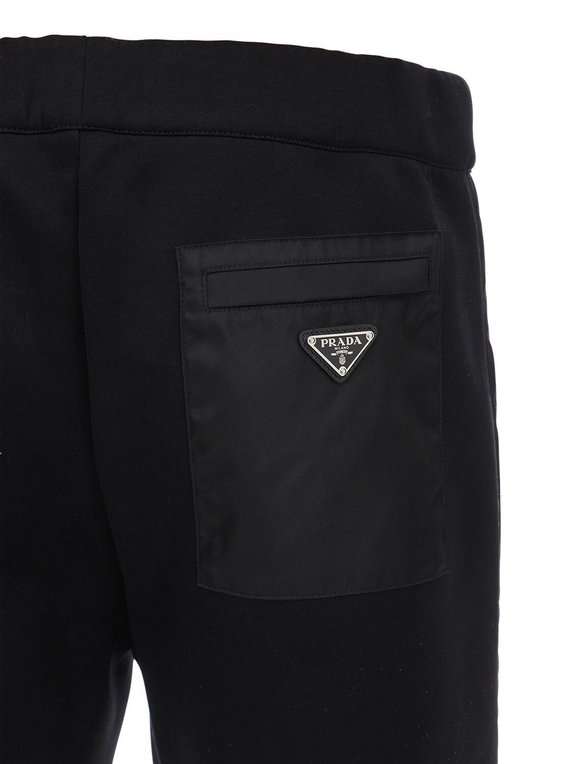 Prada Synthetic Nylon & Cotton Track Pants in Black for Men - Lyst