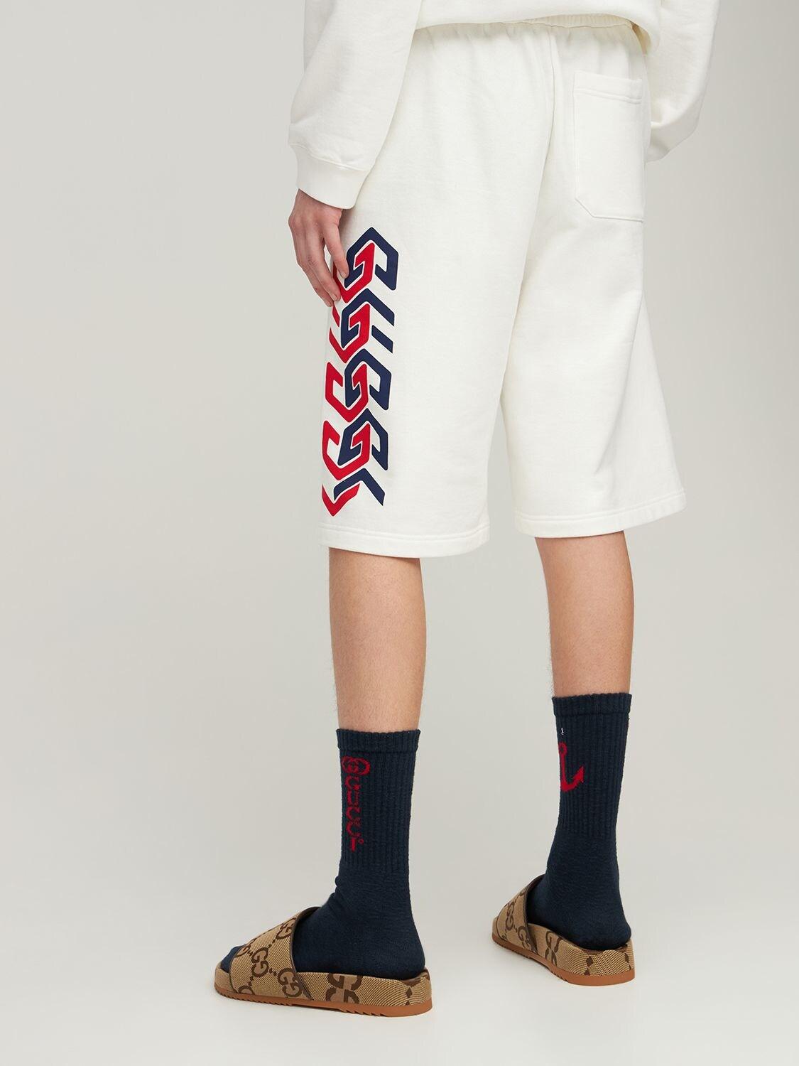 Gucci Logo Cotton Bermuda Shorts in 